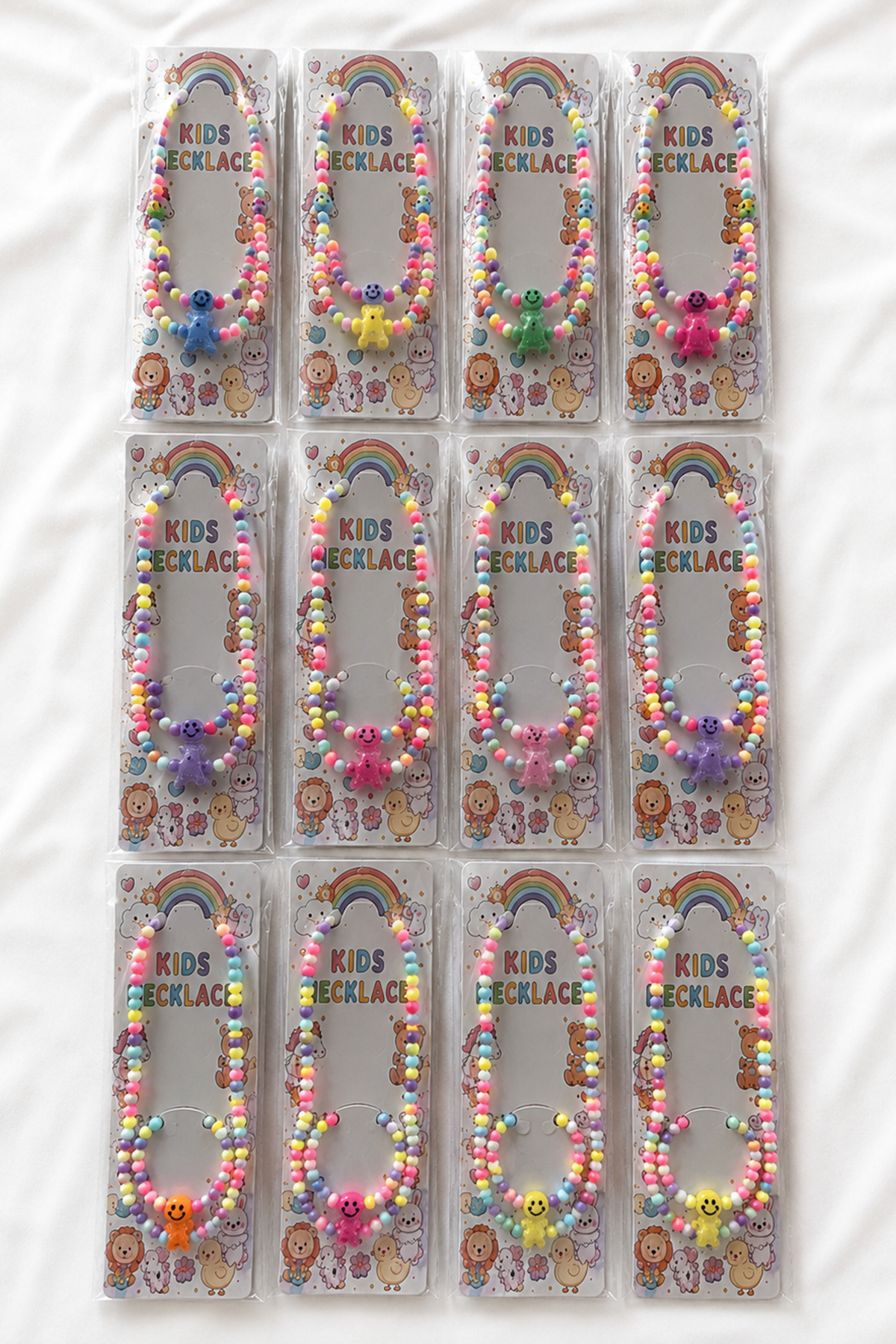 12li Karışık Figürlü Çocuk  Kolye/Bileklik Set