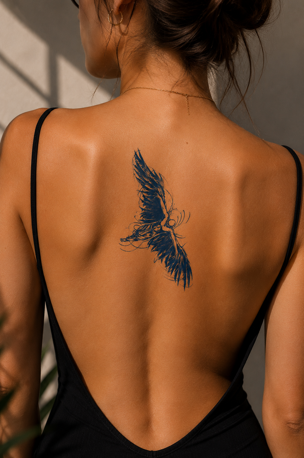 Kanatlı Adam Sonradan Kararan Yarı Kalıcı Geçici Dövme Tattoo