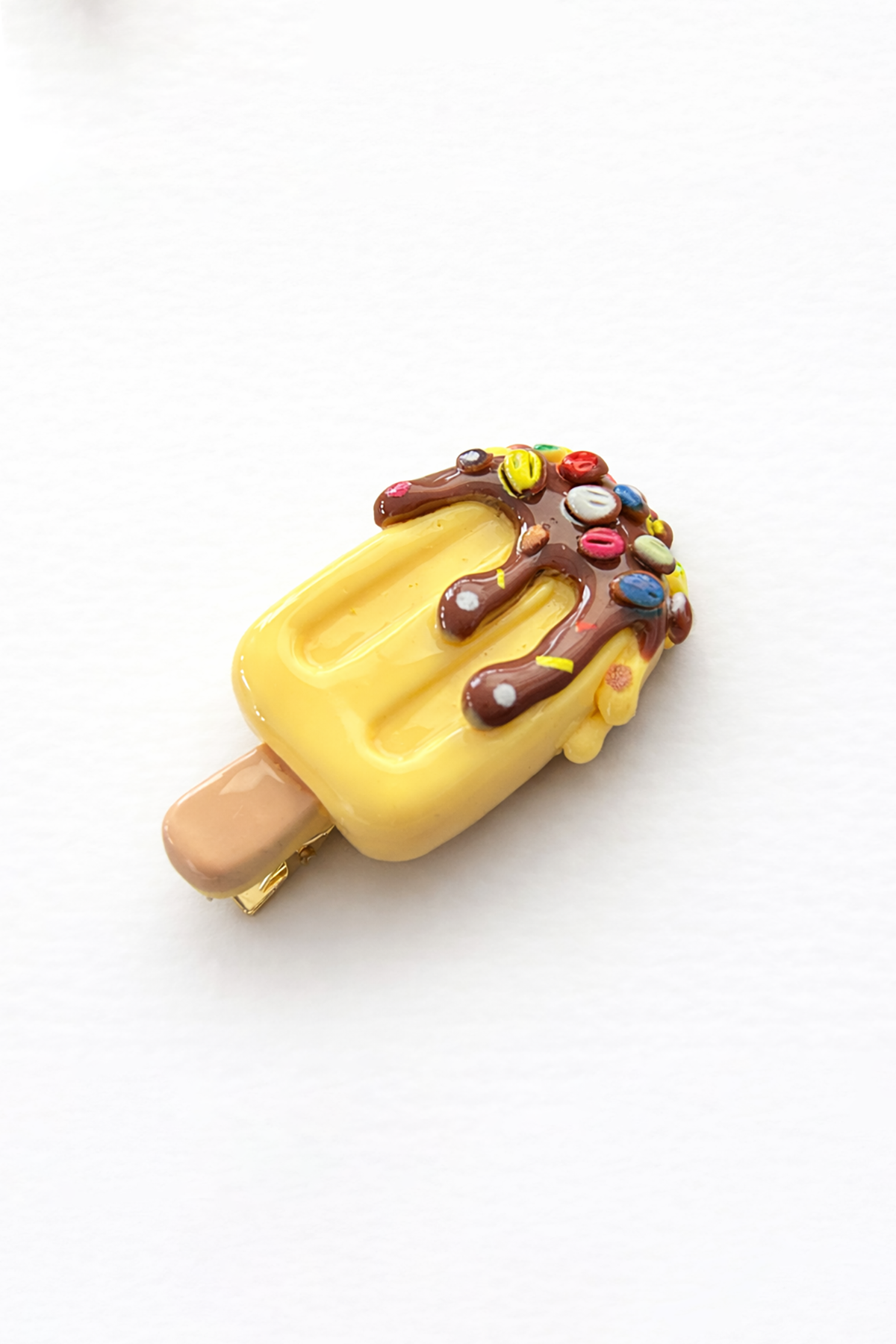 Sarı Renk Dondurma Figürlü Yan Toka