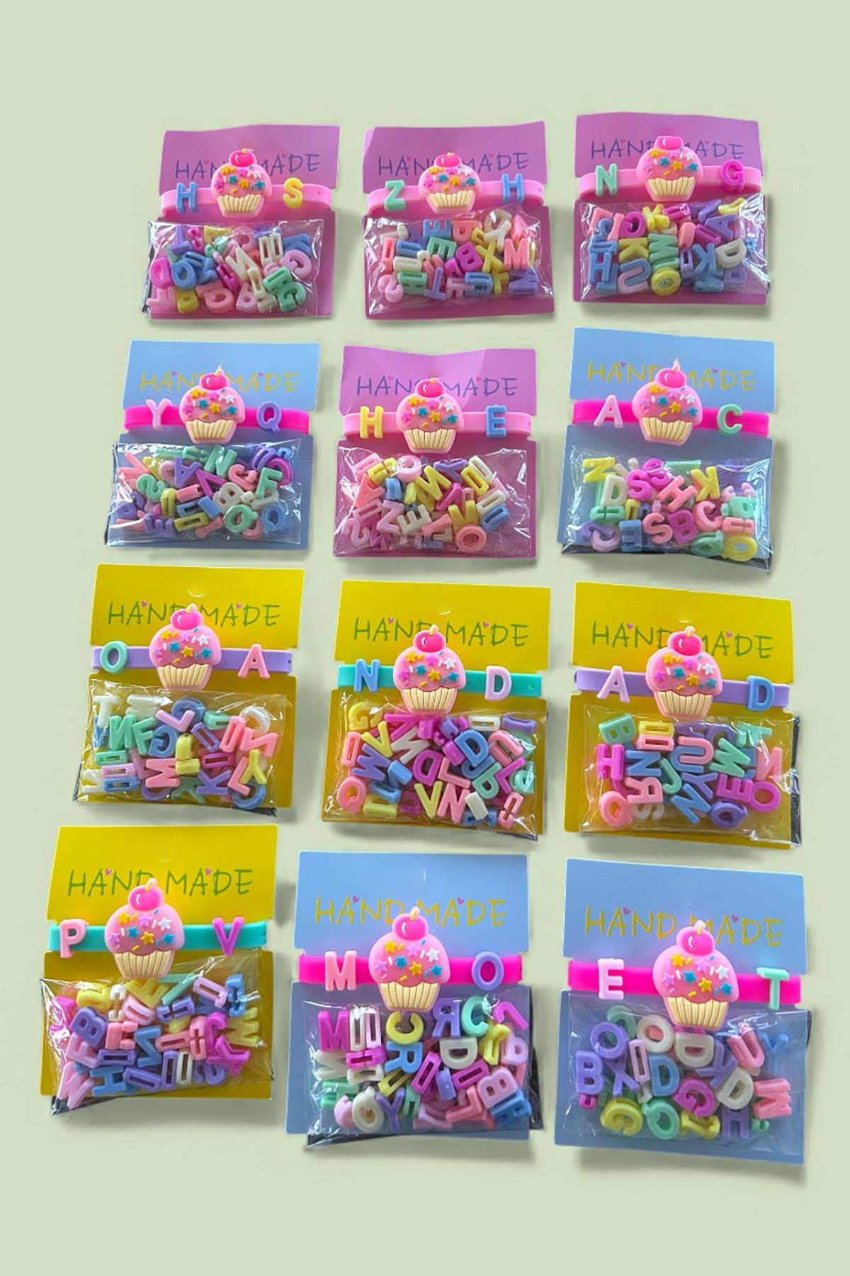 12li Karışık Figürlü Charmlı Çocuk Bileklik Set