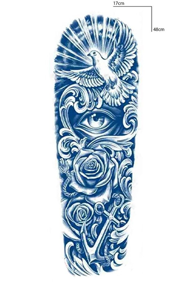 Güvercin Ve Göz  Sonradan Kararan Yarı Kalıcı Geçici Dövme Tattoo
