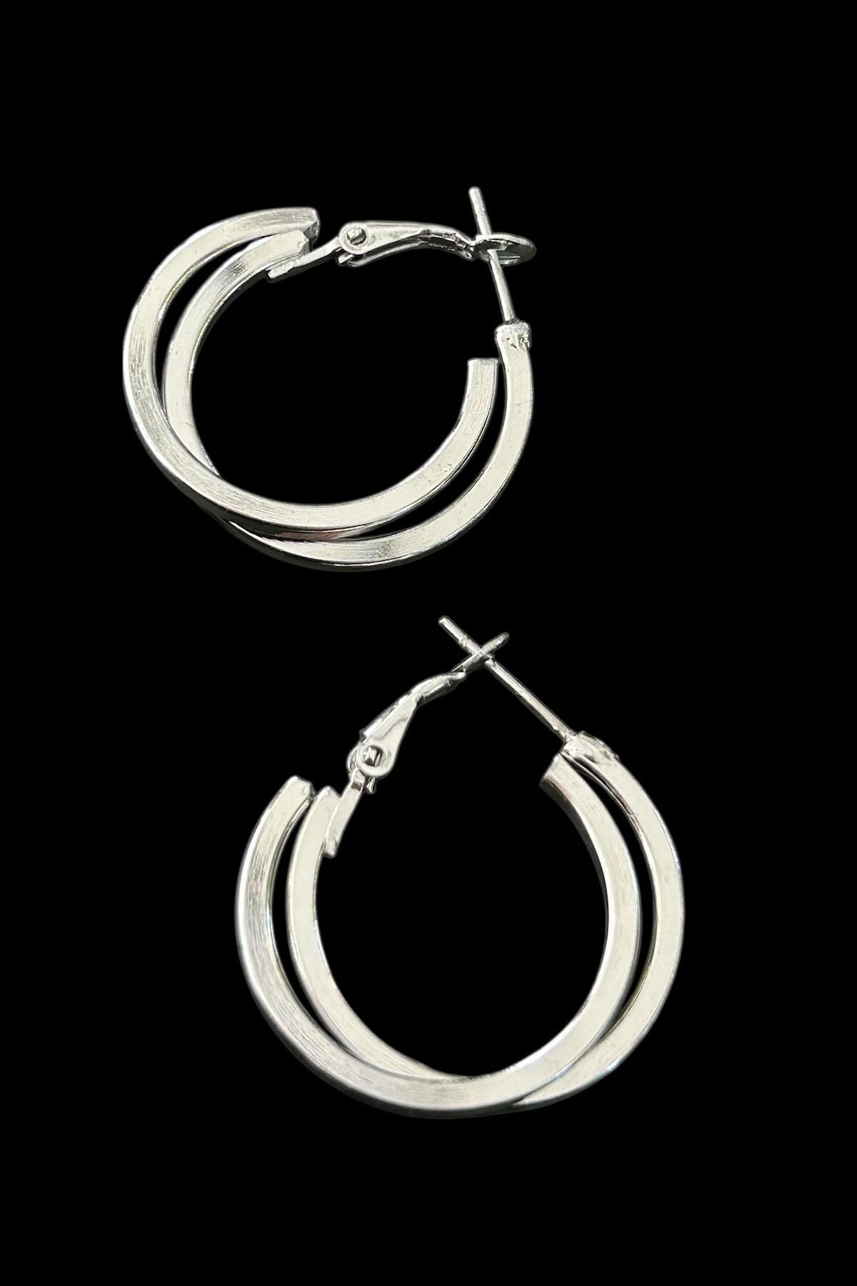 Gümüş Renk 20MM Halka Küpe (Çift)