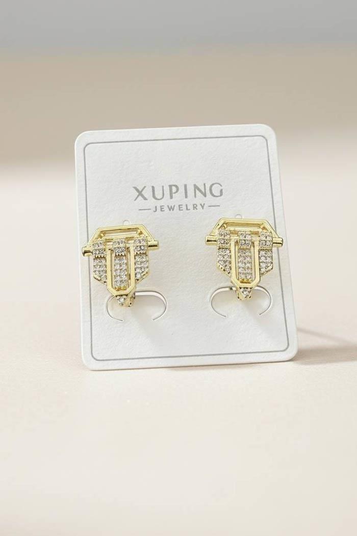 Altın Renk Taş Detaylı Serenay Model Xuping Küpe (Çift)