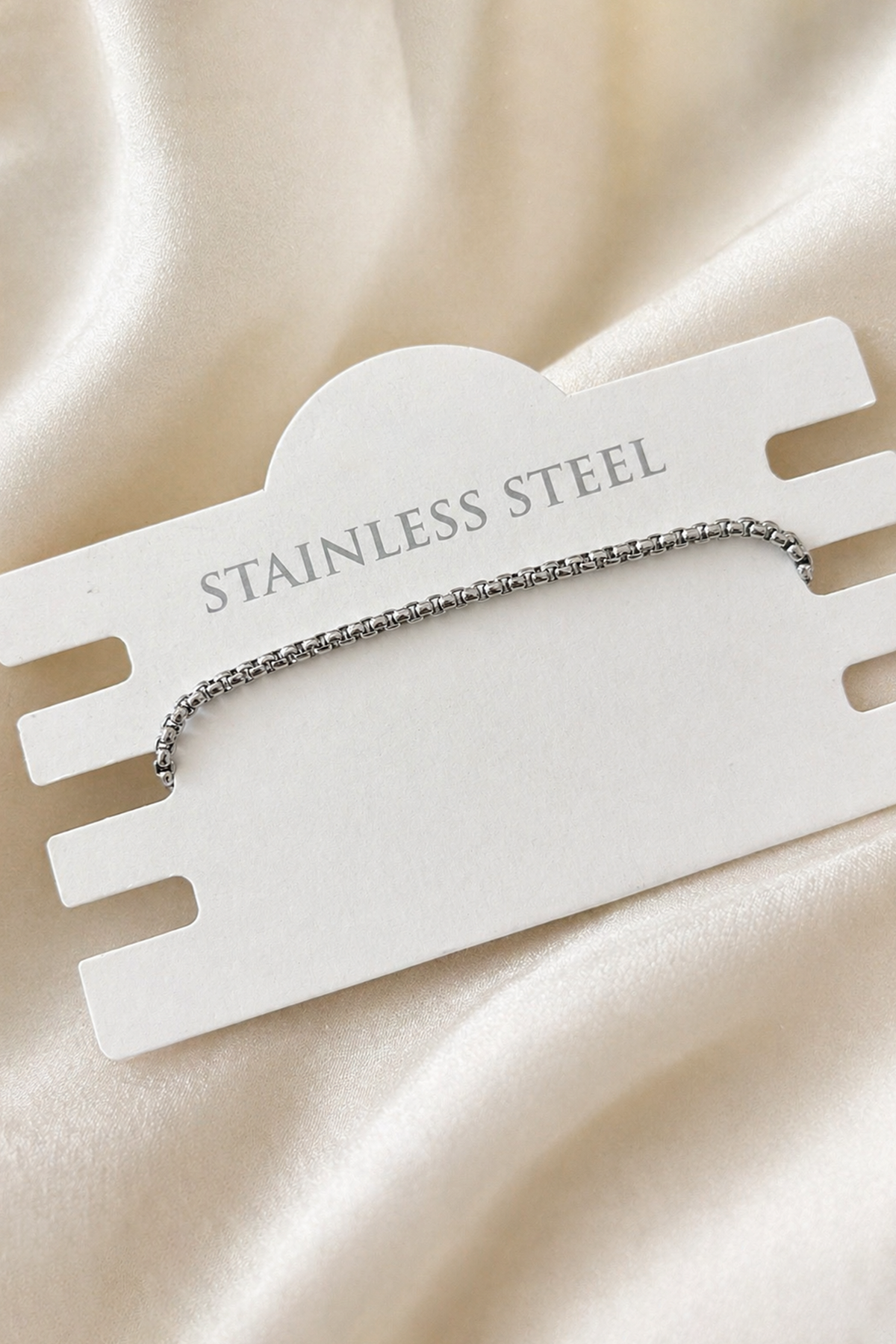 Gümüş Renk Zincir Çelik Bileklik