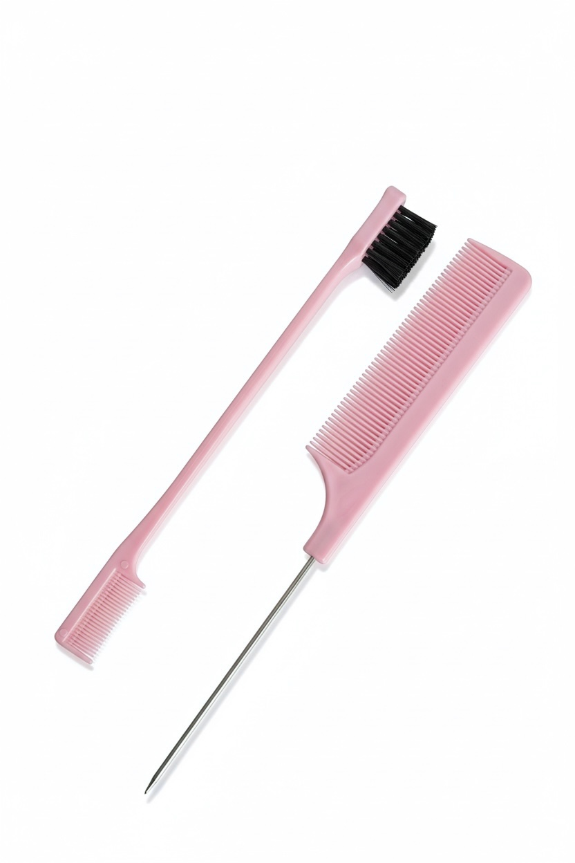 Pembe Renk İkili Saç Fırçası