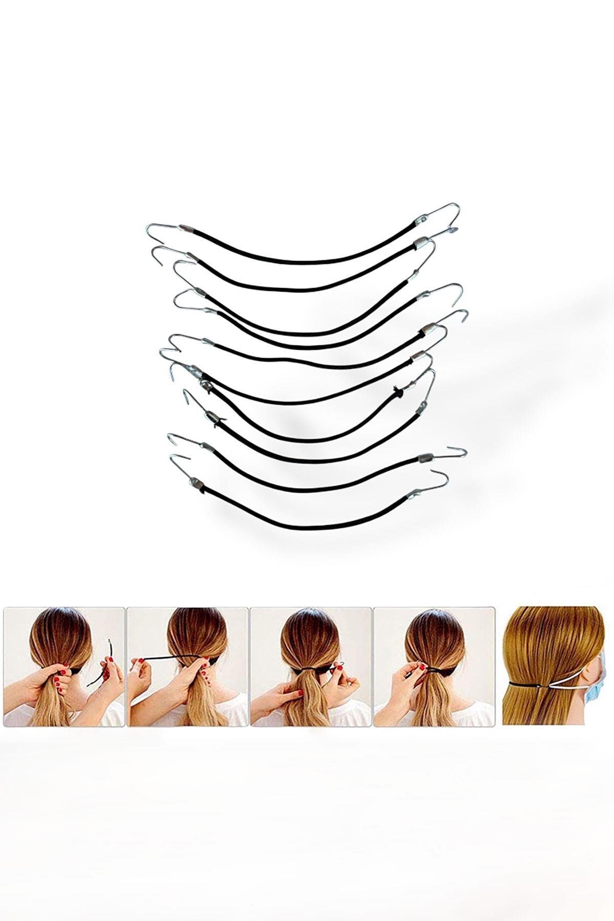 Siyah Renk Kancalı Lastik Toka Set 