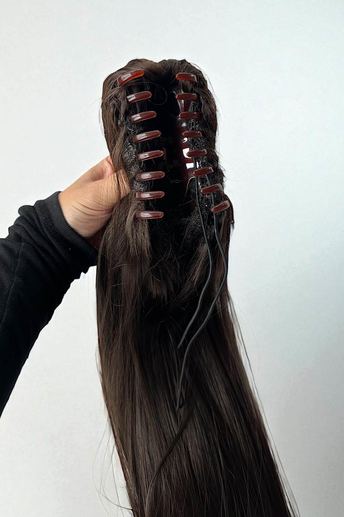 Kahverengi Tokalı At Kuyruğu Saç (Duygu)