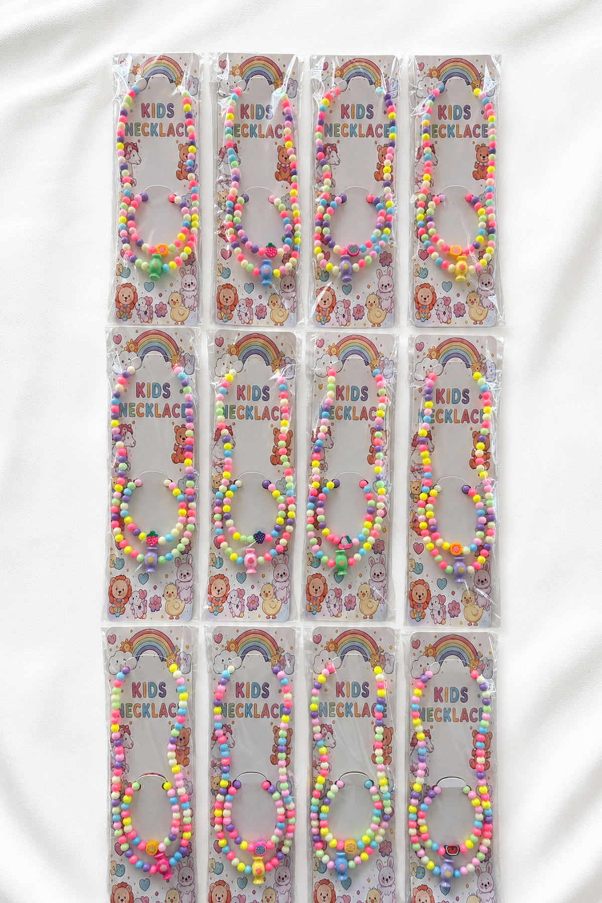 12li Karışık Figürlü Çocuk  Kolye/Bileklik Set