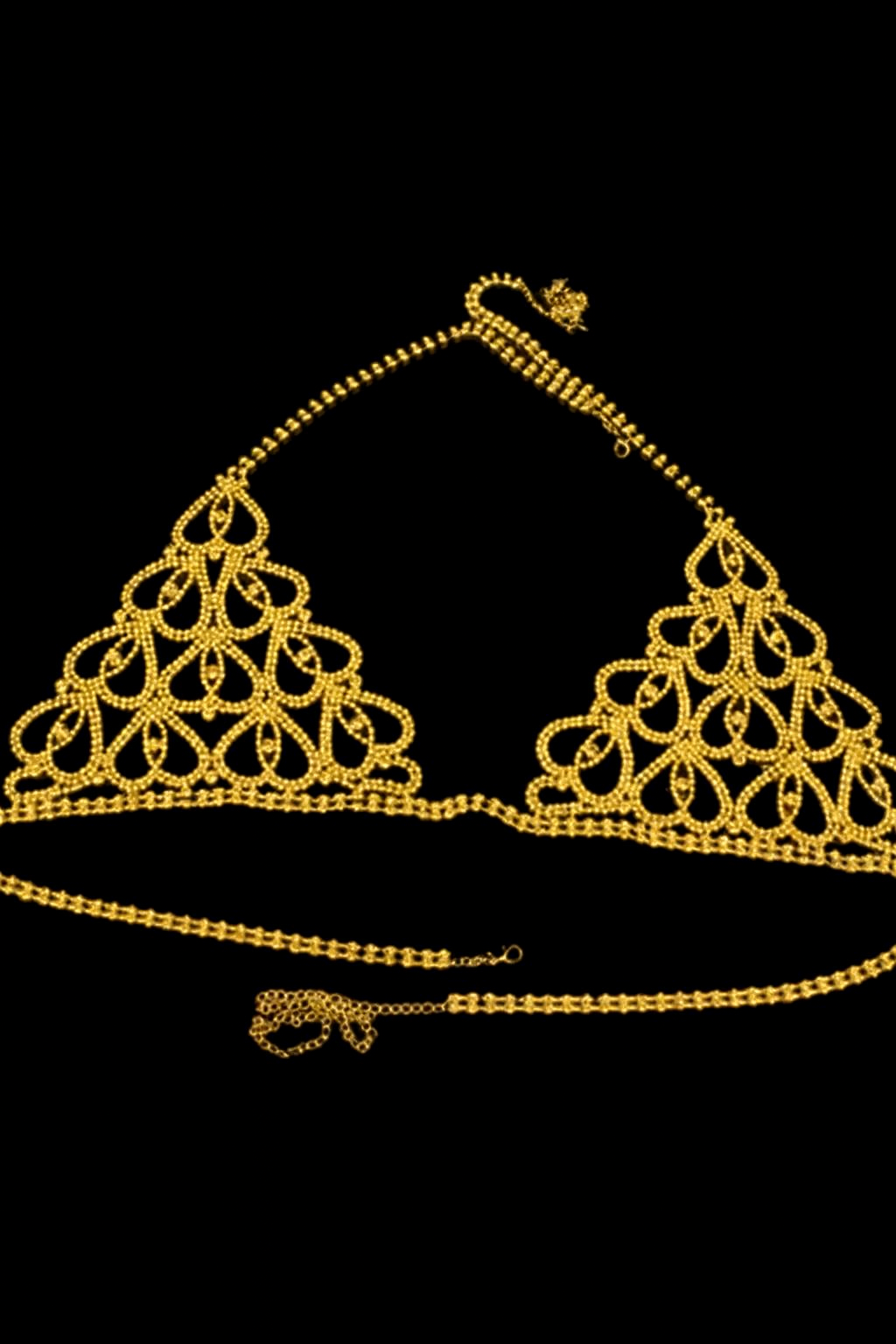 Altın Renk Taşlı Bikini Üstü /Bralet /Vücut Aksesuarı