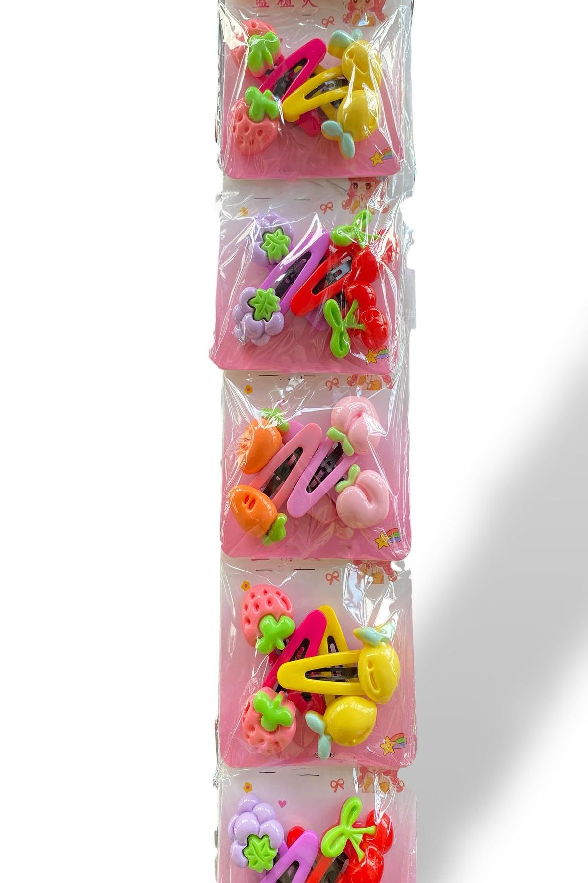 6lı Karışık Renk Karışık Figürlü Yan Toka Set 