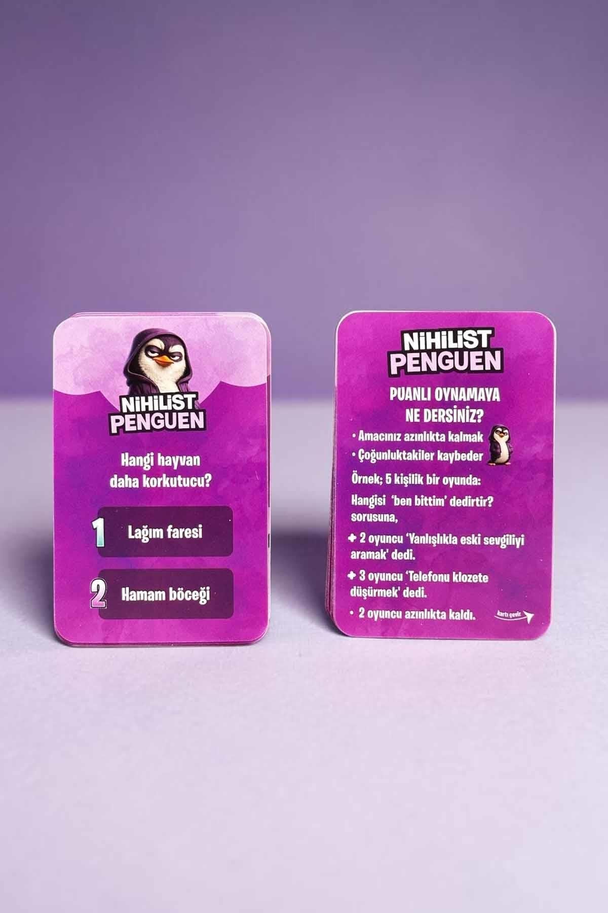 Penguen Soru Cevap Oyunu Eğlence Parti Sevgili- Çift Oyunları Kart Oyunu
