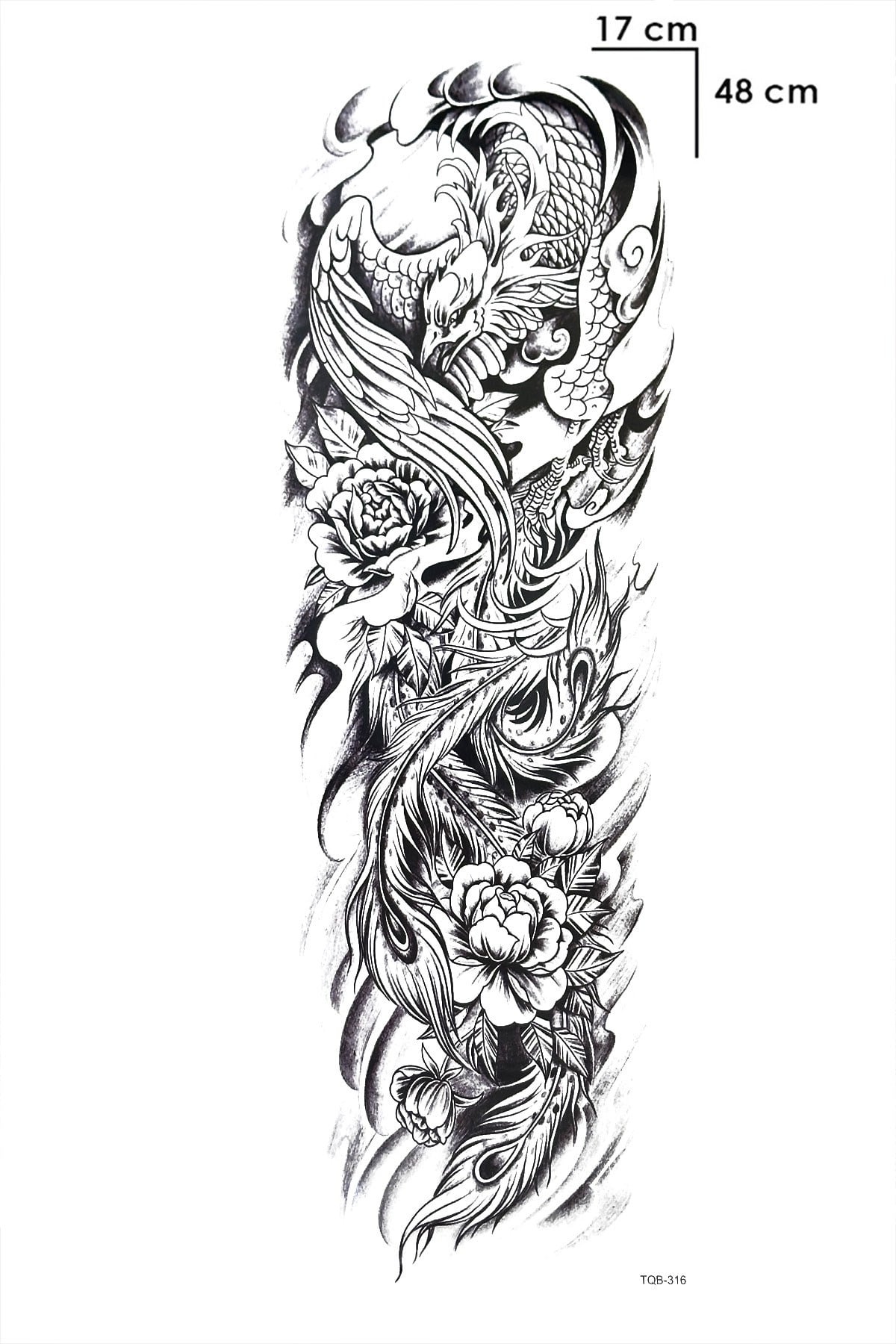 Çiçek Ve Kartal Dövme Geçici Tattoo