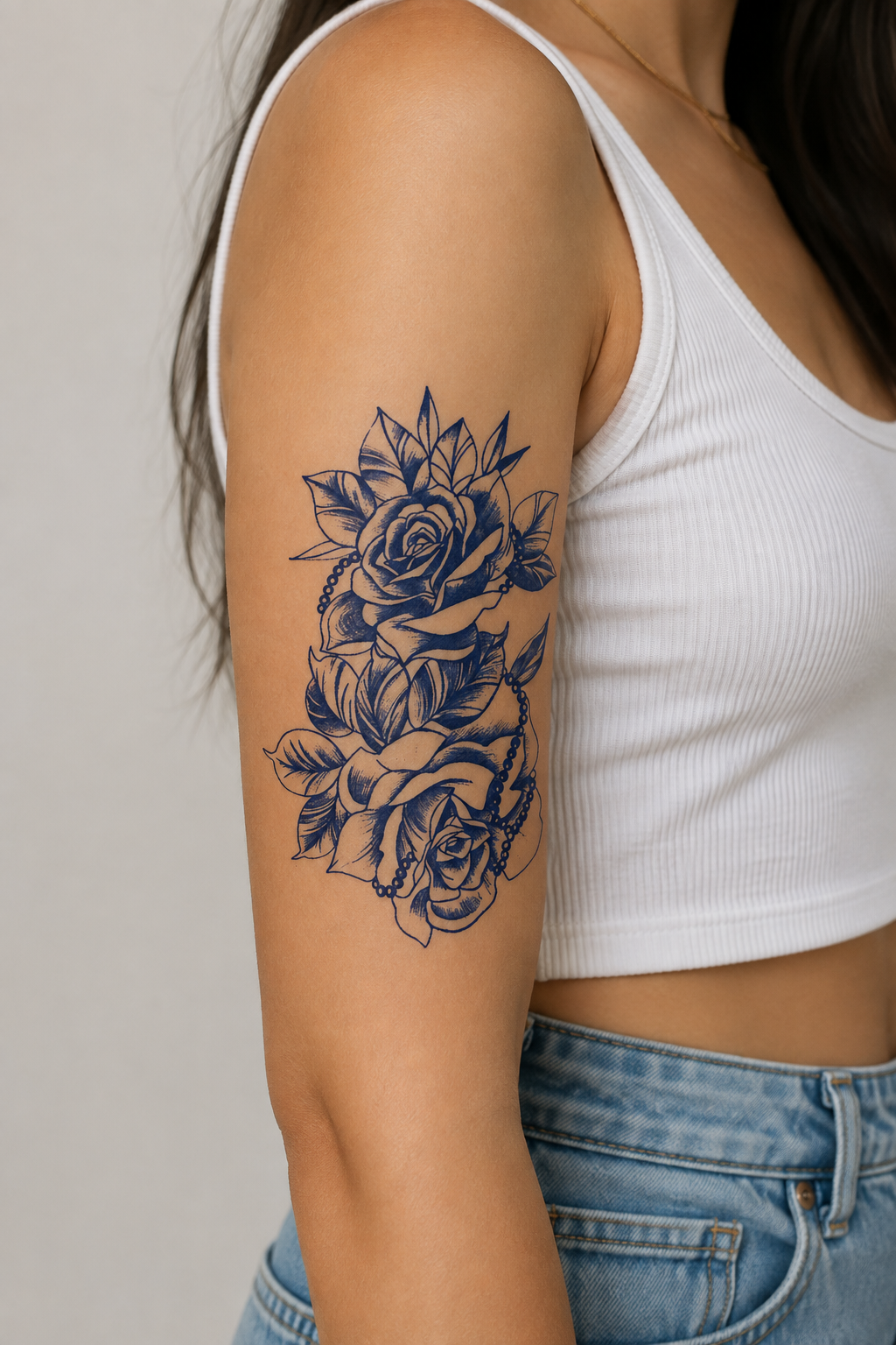 Çiçek Sonradan Kararan Yarı Kalıcı Geçici Dövme Tattoo