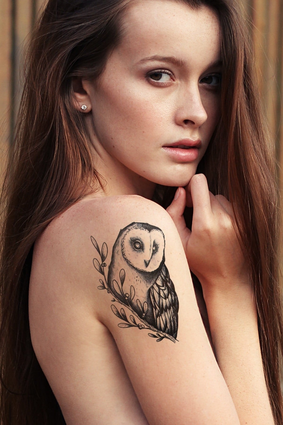 Baykuş Büyük Dövme Geçici Tattoo