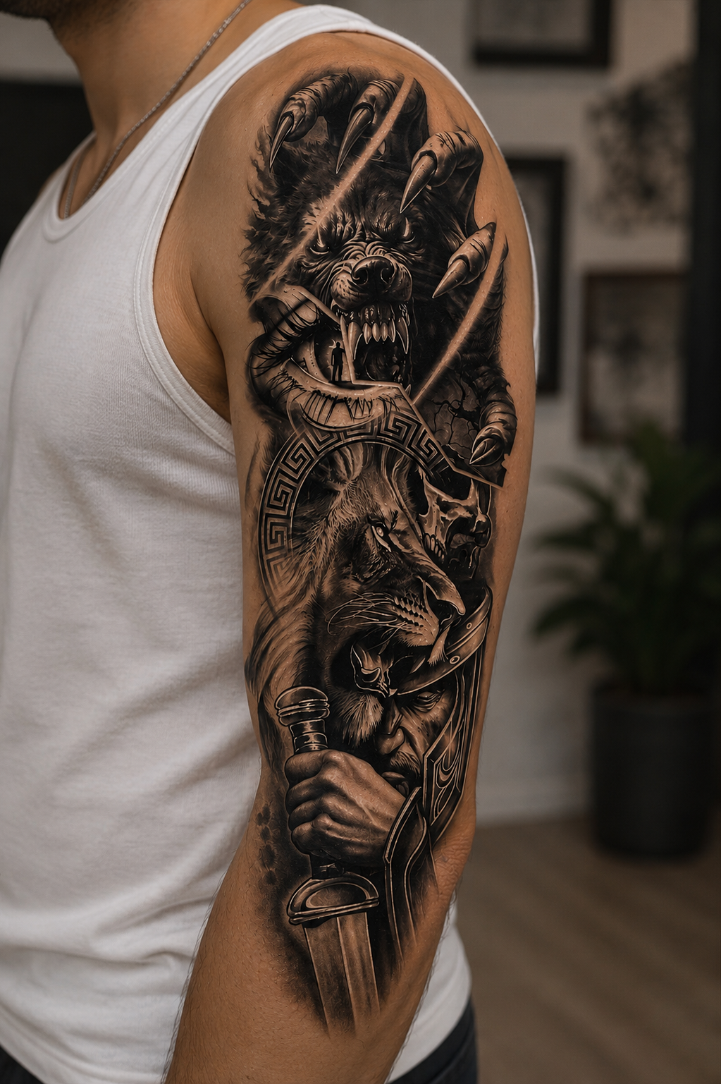 Aslan Kol Dövme Geçici Tattoo