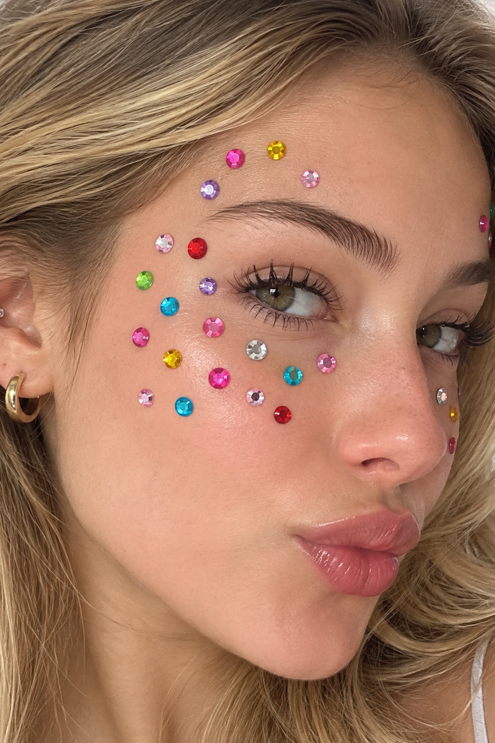 Karışık Renk Daire Figürlü Yapışkanlı Taş Sticker 