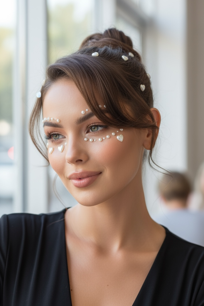 İncili Vücut, Saç Ve Yüz Taşı/ Yapışkanlı İncili Yüz Sticker