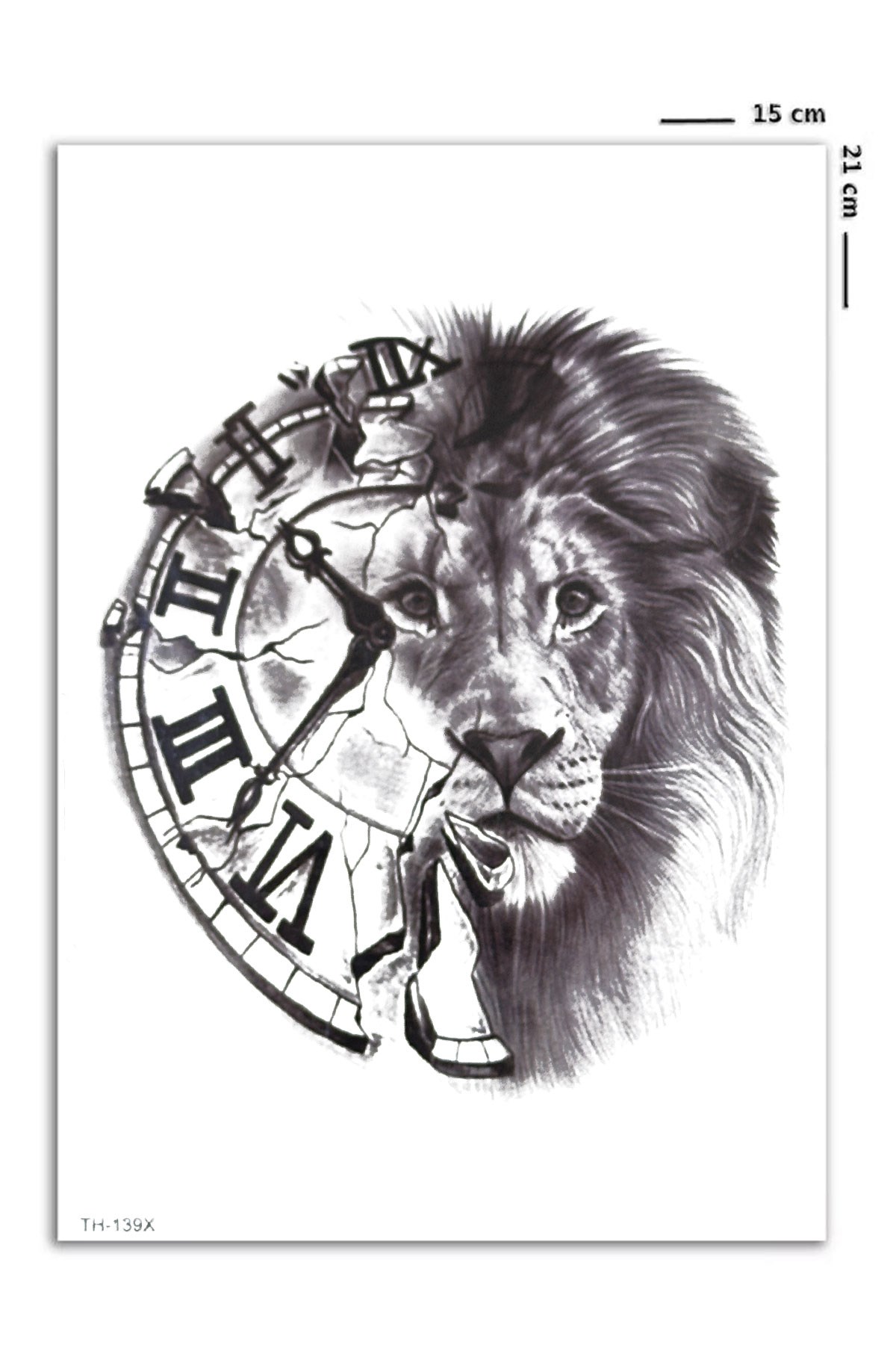 Geçici Saat Ve Aslan Figürlü Dövme Tattoo