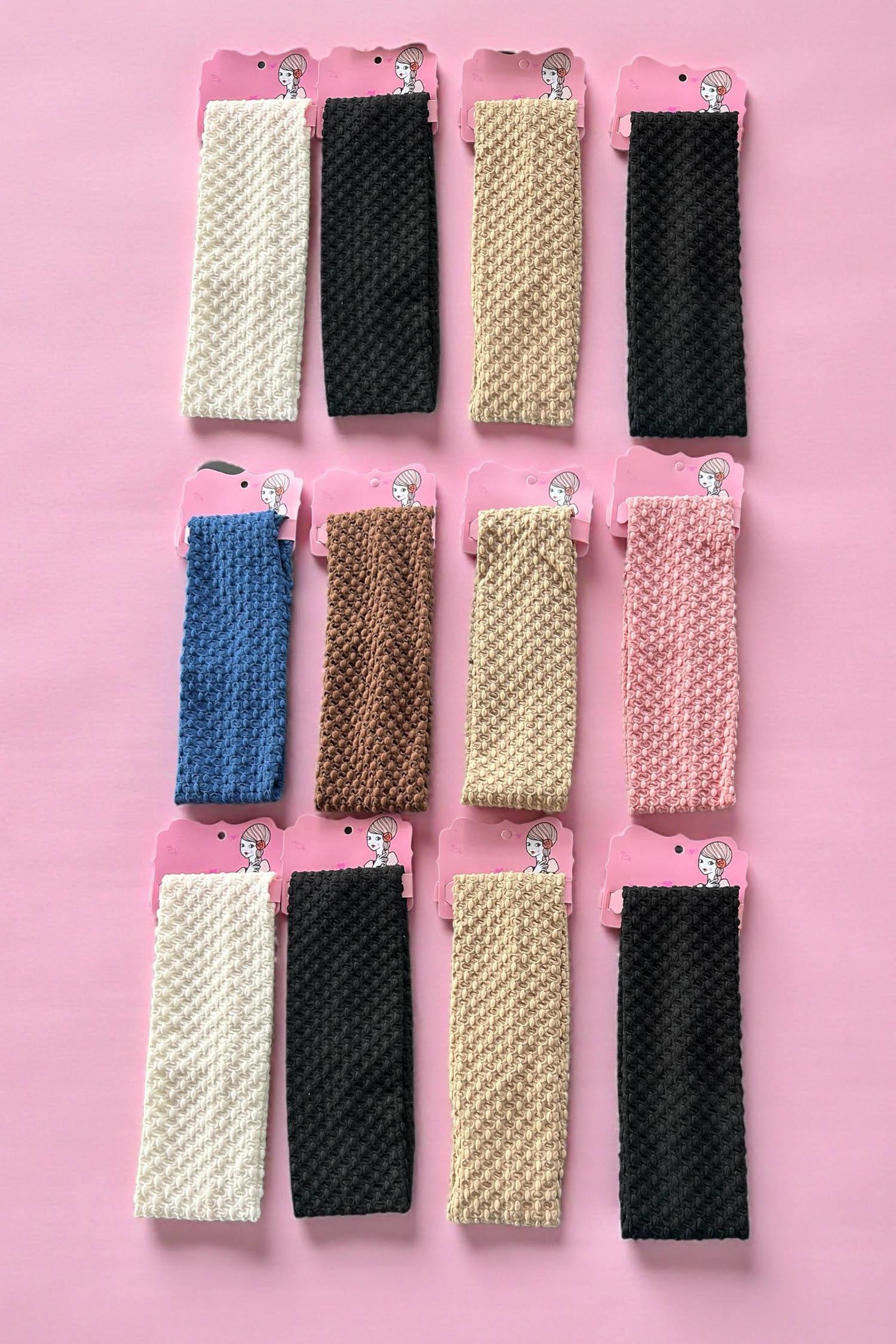 12li Karışık Renk Saç Bandı Set