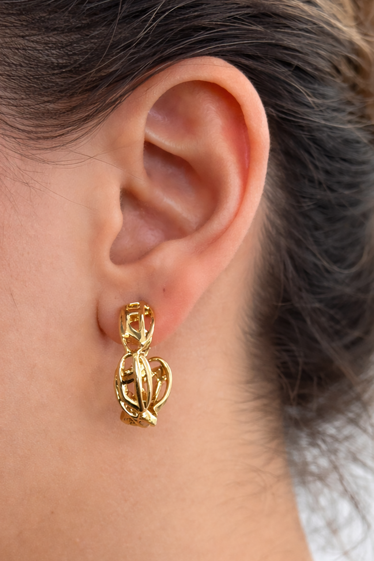 Altın Renk Çelik Küpe (Çift)