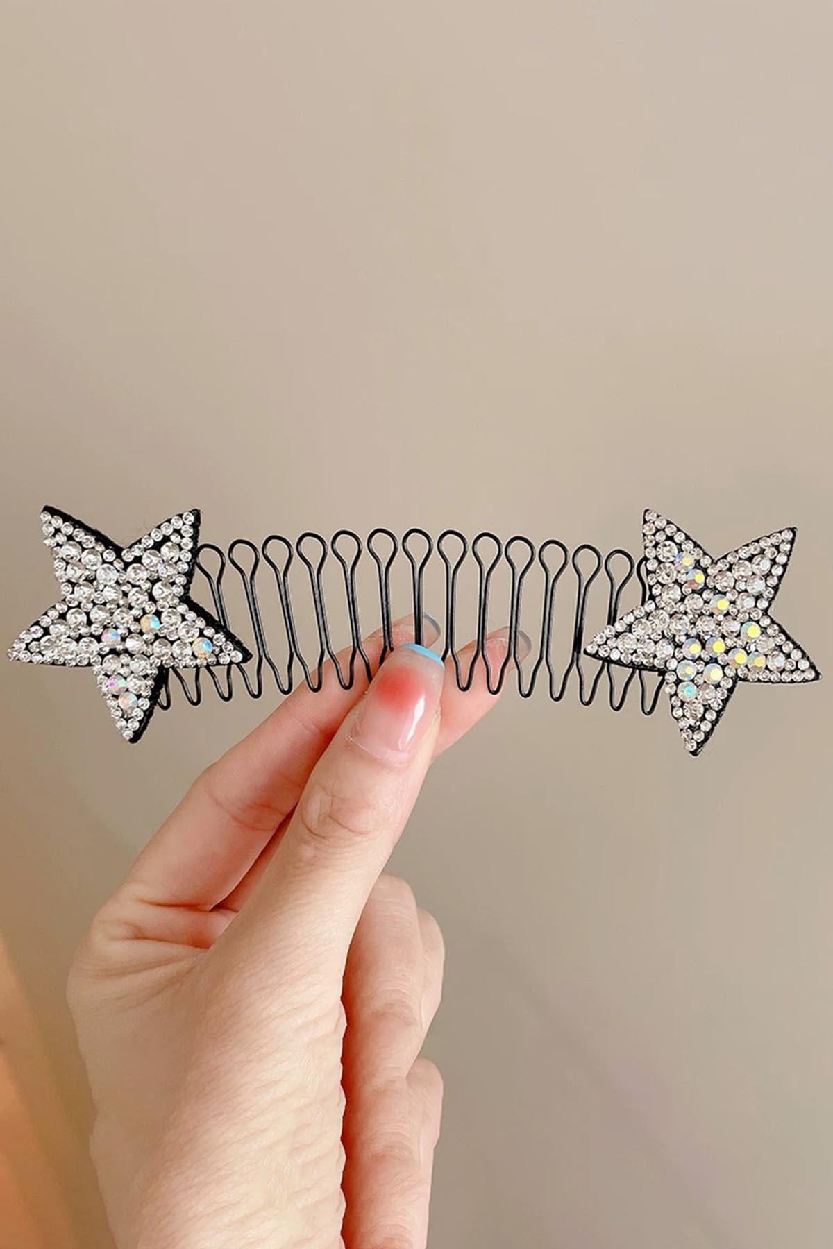 Kristal Taşlı Yıldız Figürlü Hayalet Toka Metal Yaylı Toka