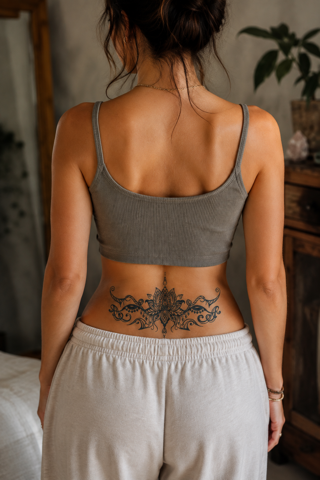 Çiçek Figürlü Sonradan Kararan Yarı Kalıcı Geçici Dövme Tattoo