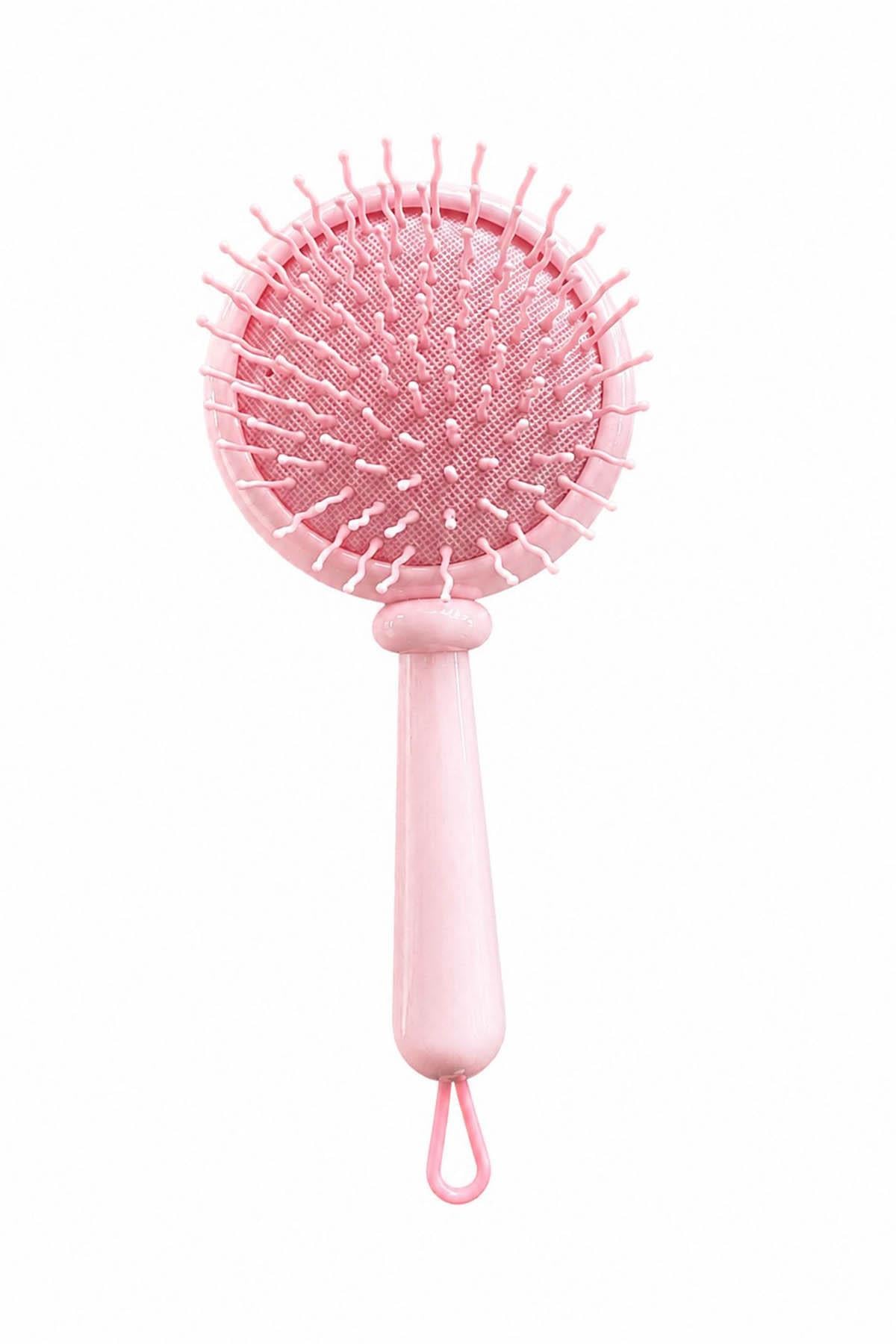 Pembe Renk Tavşan Figürlü Çocuk Saç Tarama Fırçası/Tarak