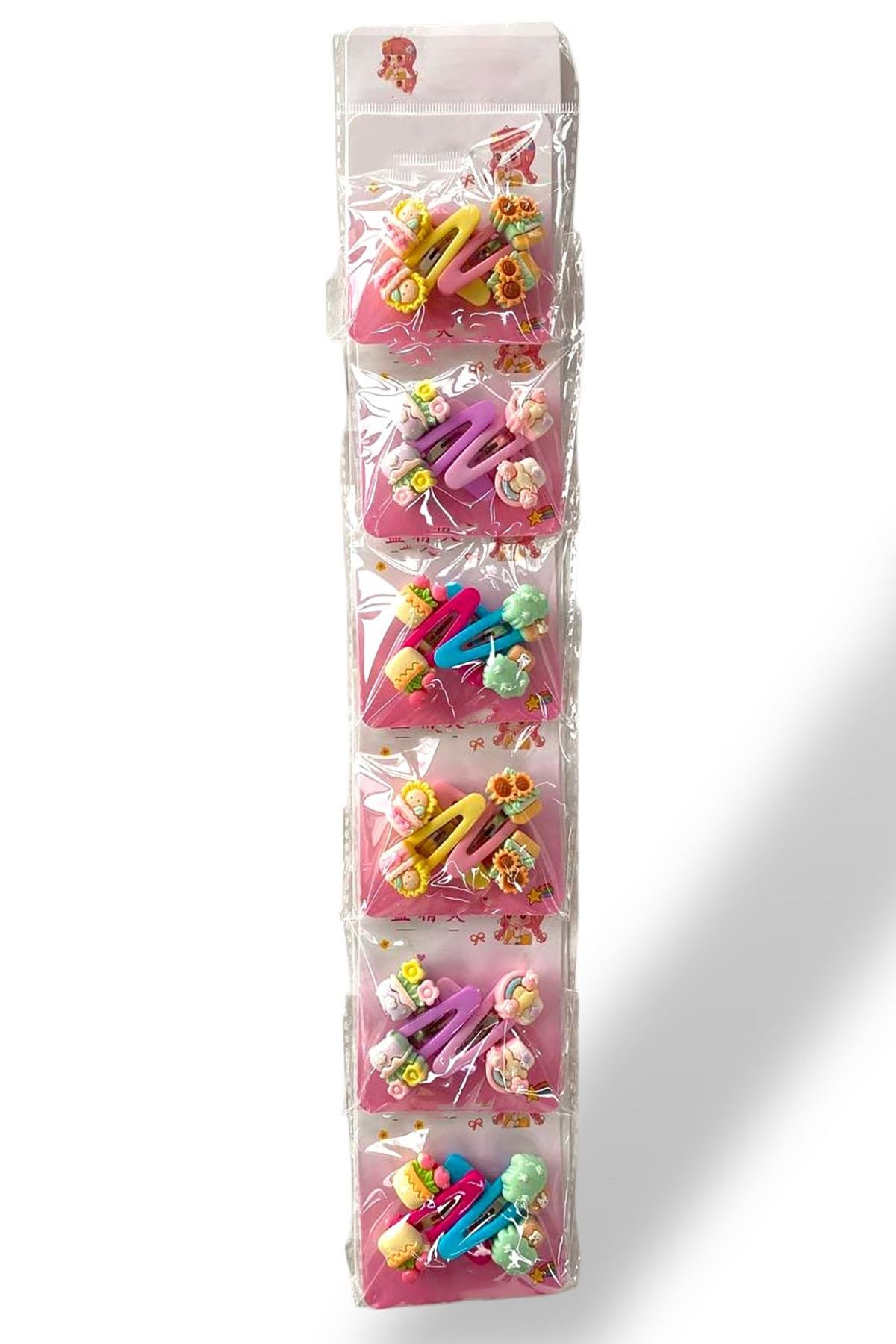 6lı Karışık Renk Karışık Figürlü Yan Toka Set 