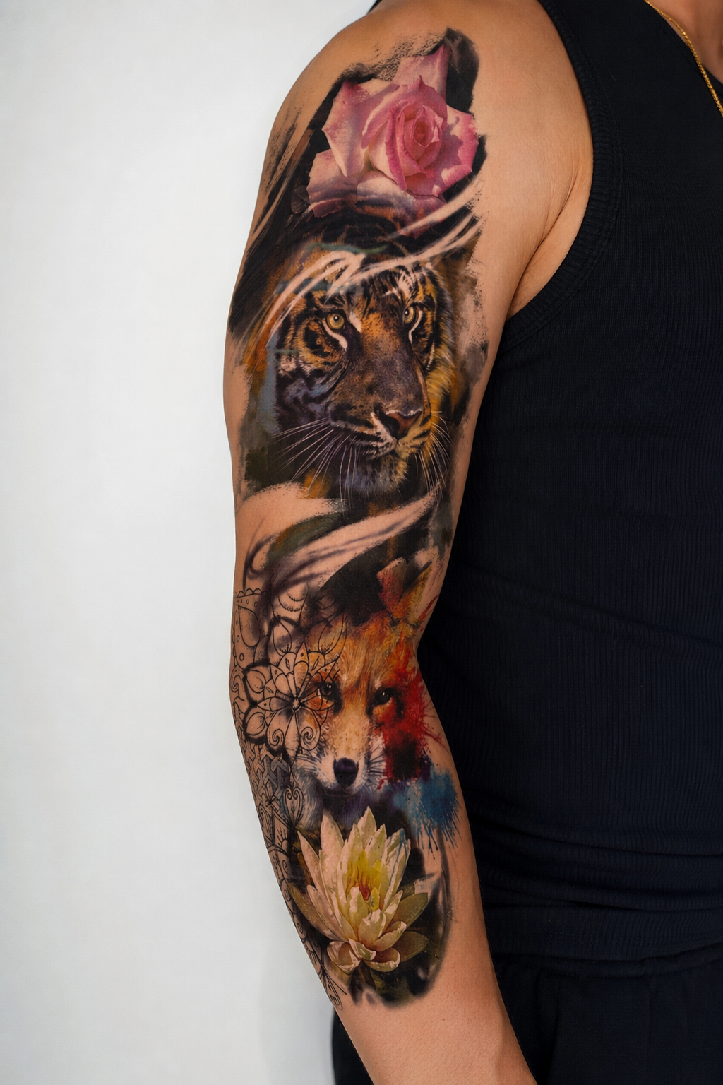 Aslan Ve Tilki Geçici Dövme Tattoo