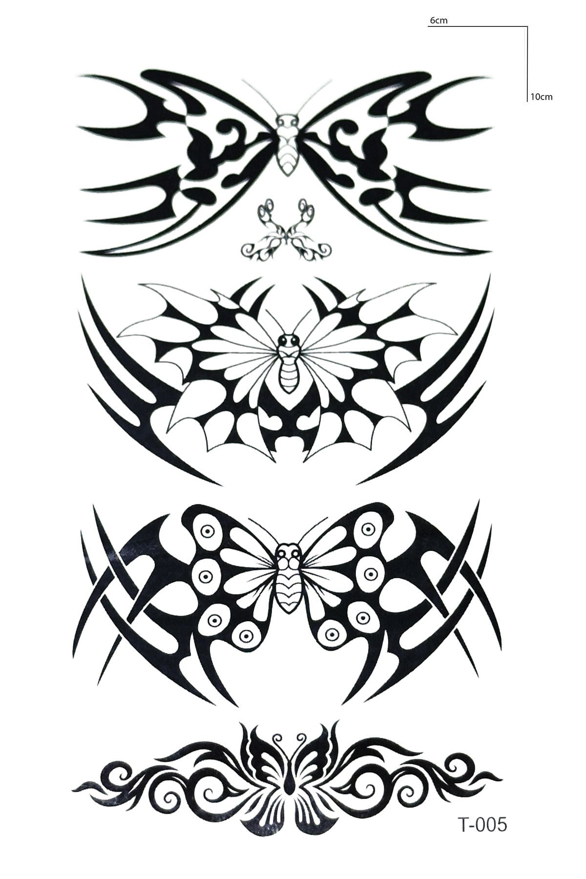 Tribal Kelebek Mini Geçici Dövme Tattoo