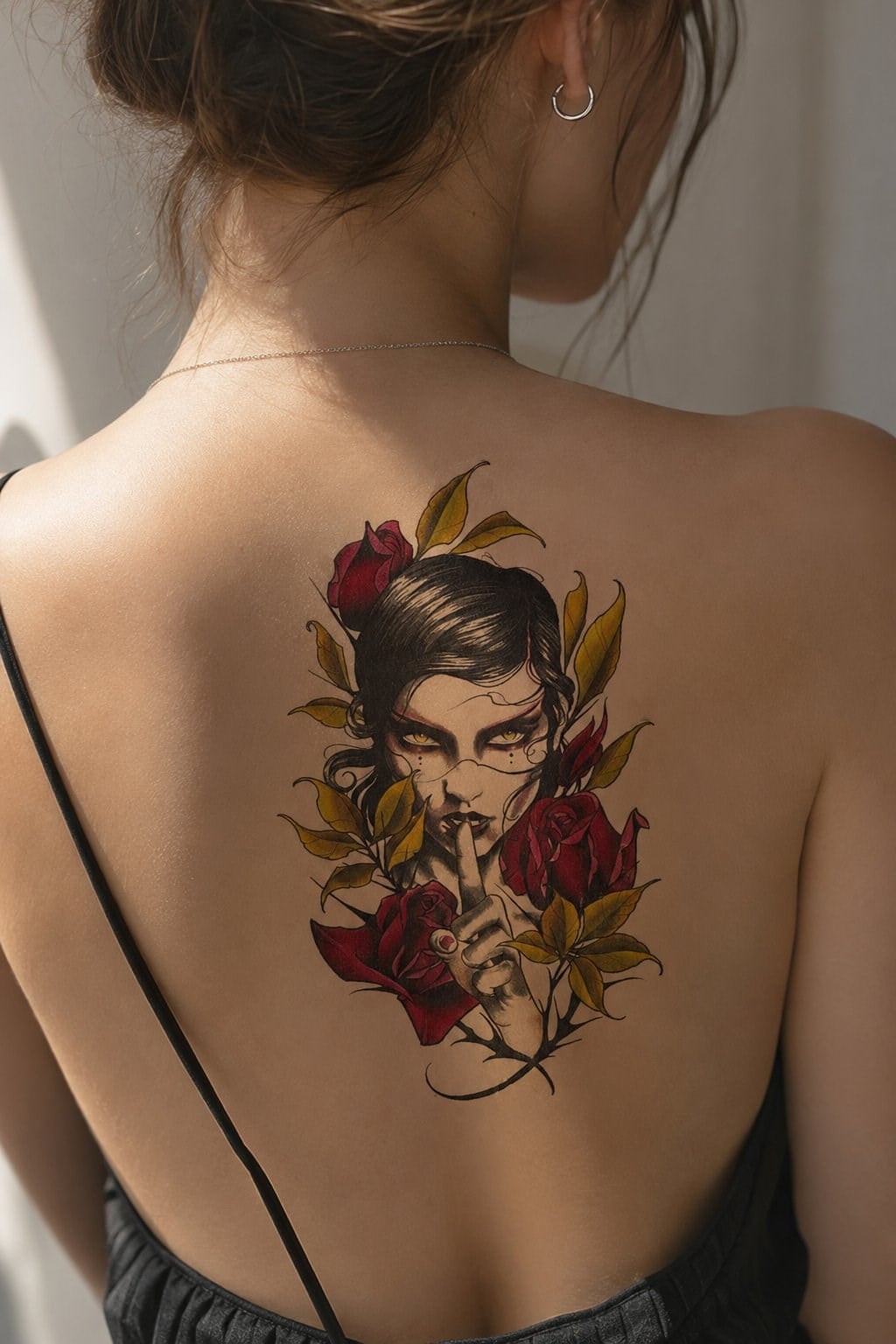 Çiçekli Kız Geçici Dövme Tattoo