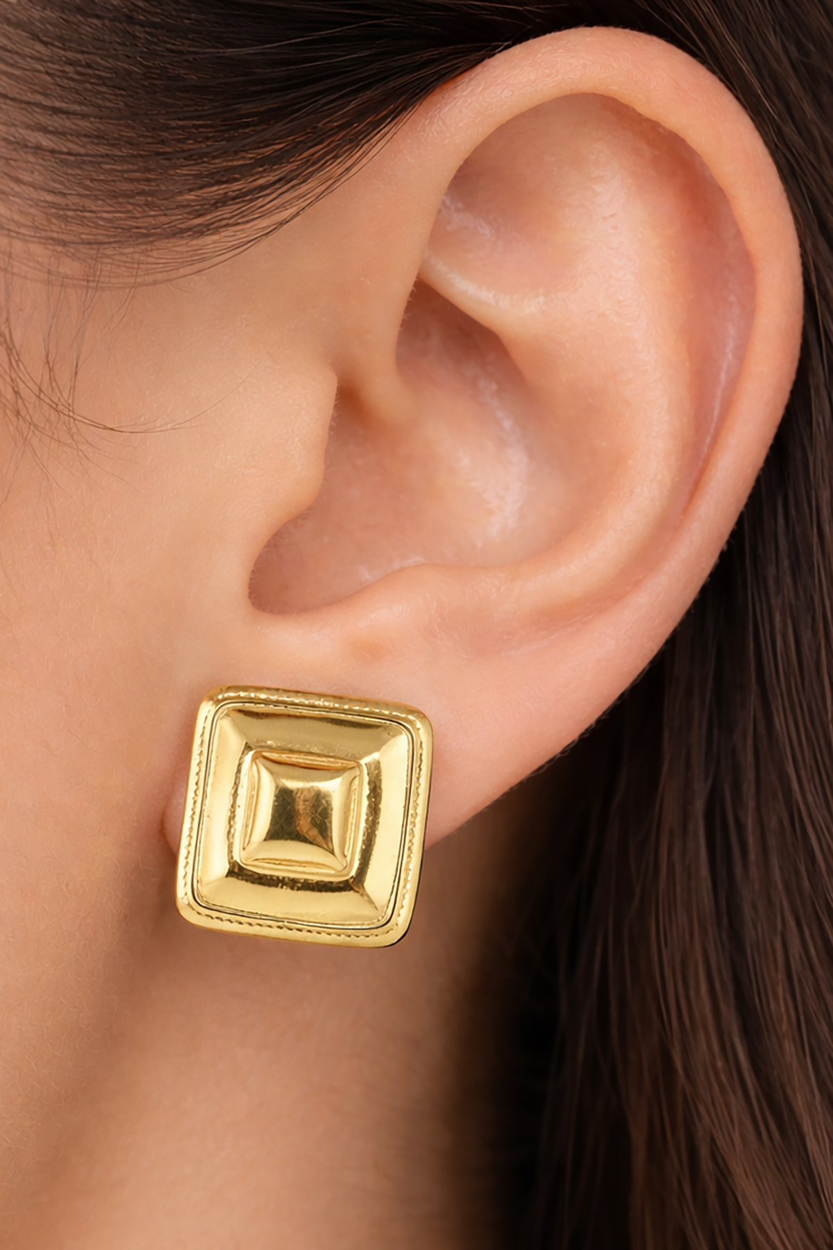 Altın Renk Çelik Küpe (Çift)