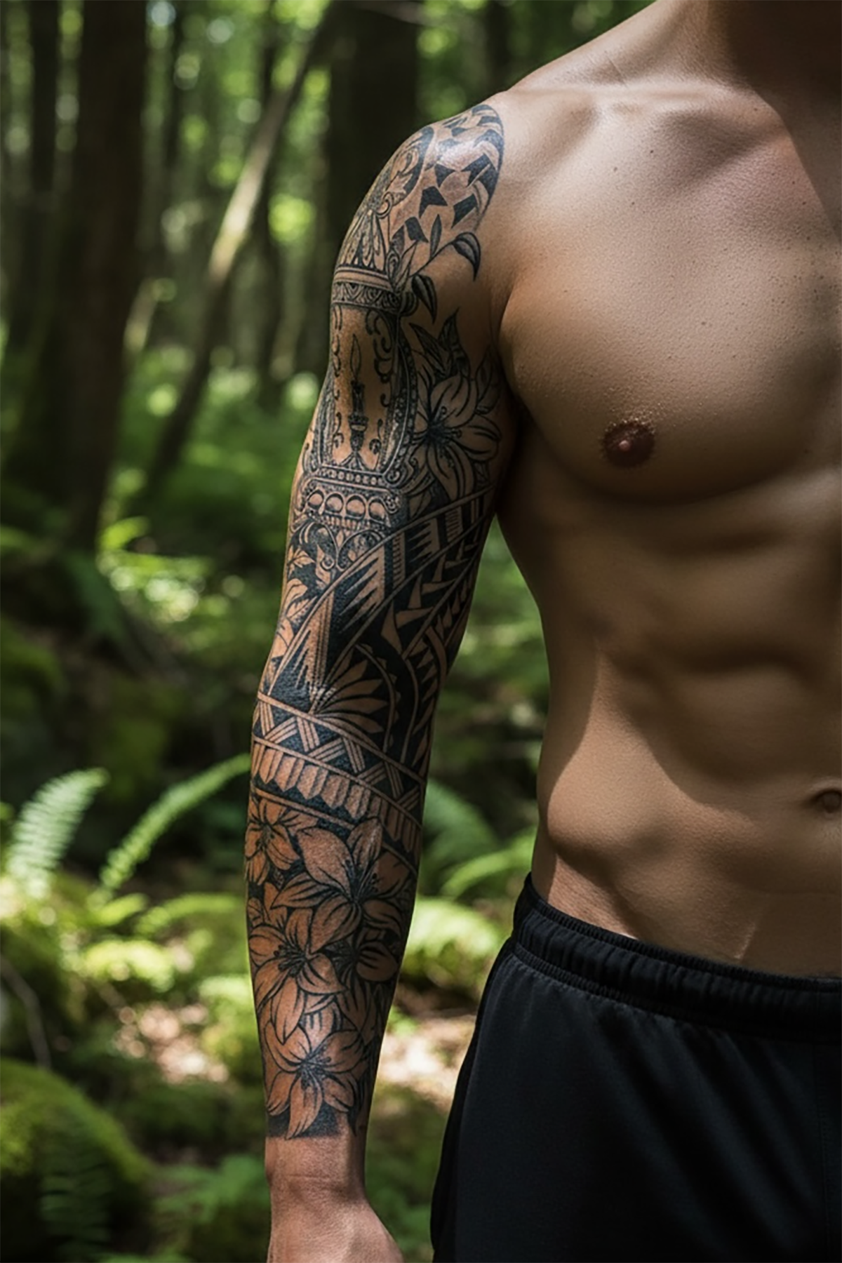 Çiçek Figürlü 12 Saat Sonra Kararan Geçici Kol Dövme Tattoo