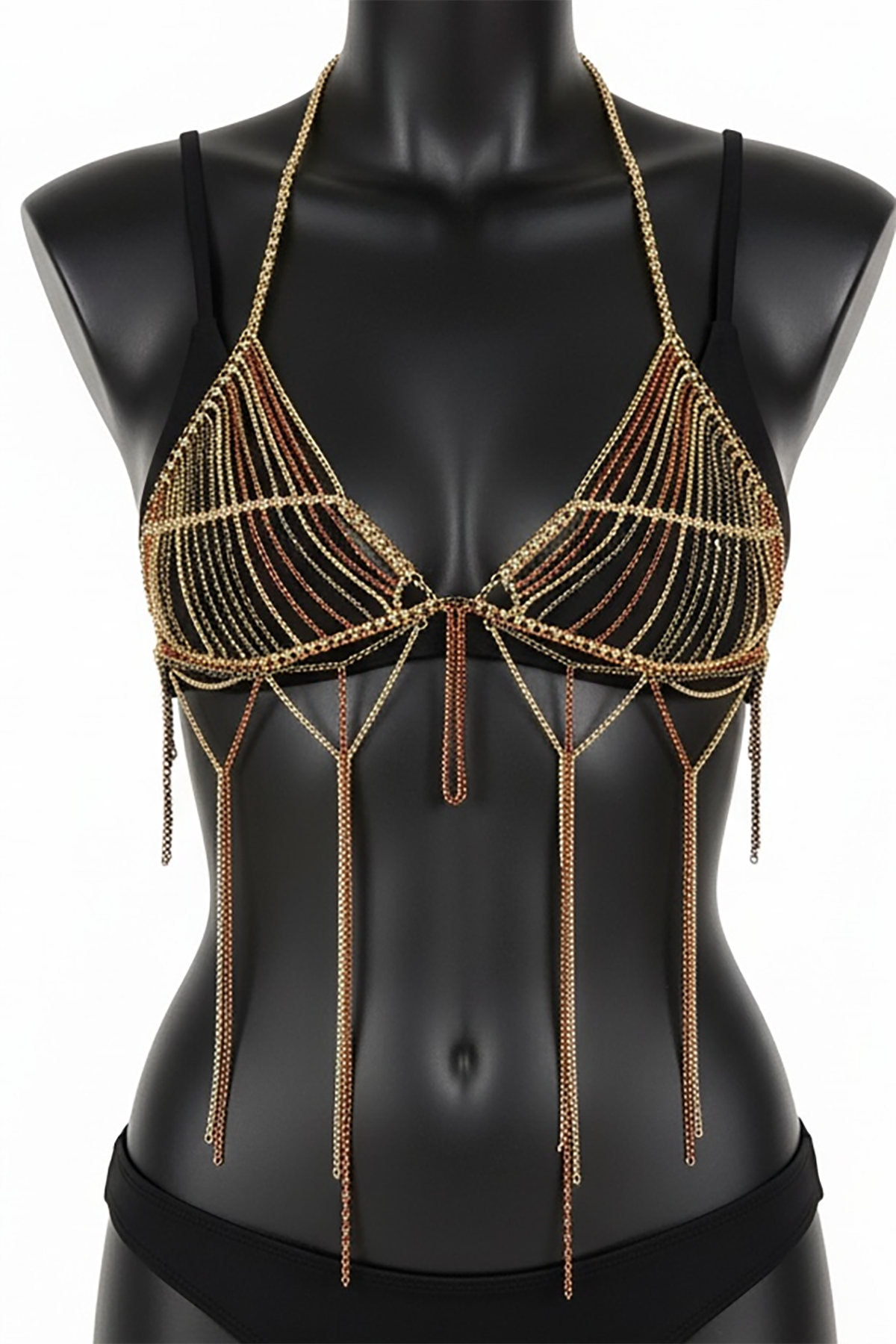 Altın Renk Taşlı Bikini Üstü /Bralet /Vücut Aksesuarı