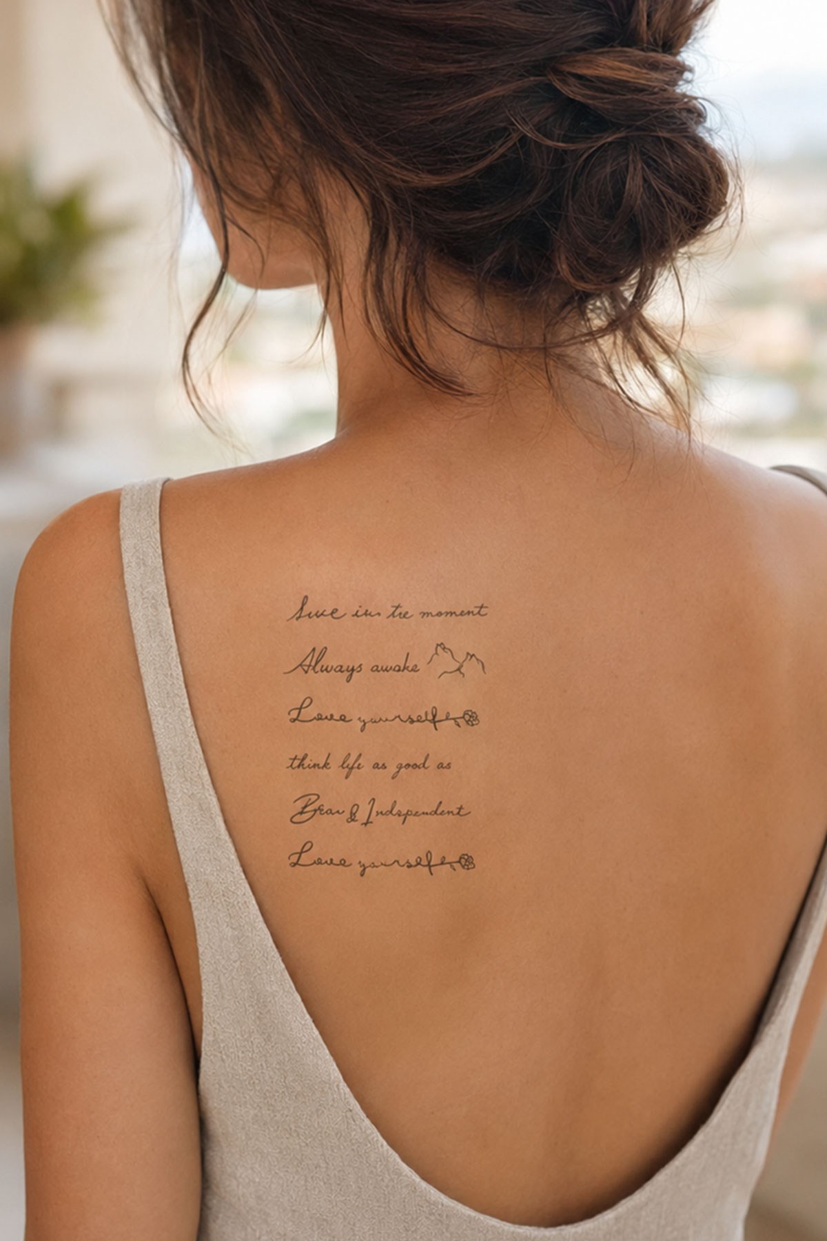 Yazılı Minimal Geçici Dövme Tattoo