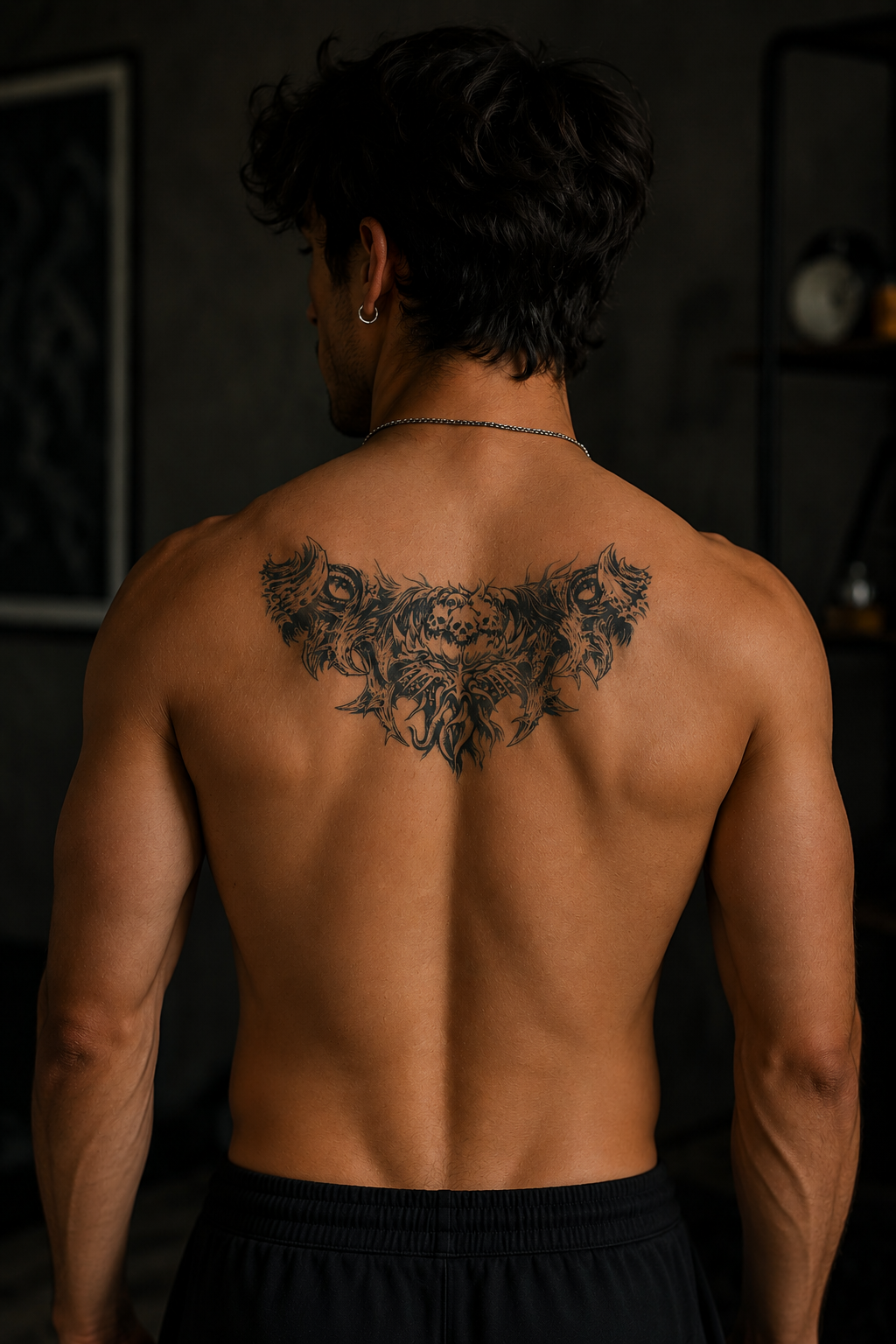 Kurukafa Figürlü Sonradan Kararan Yarı Kalıcı Geçici Dövme Tattoo