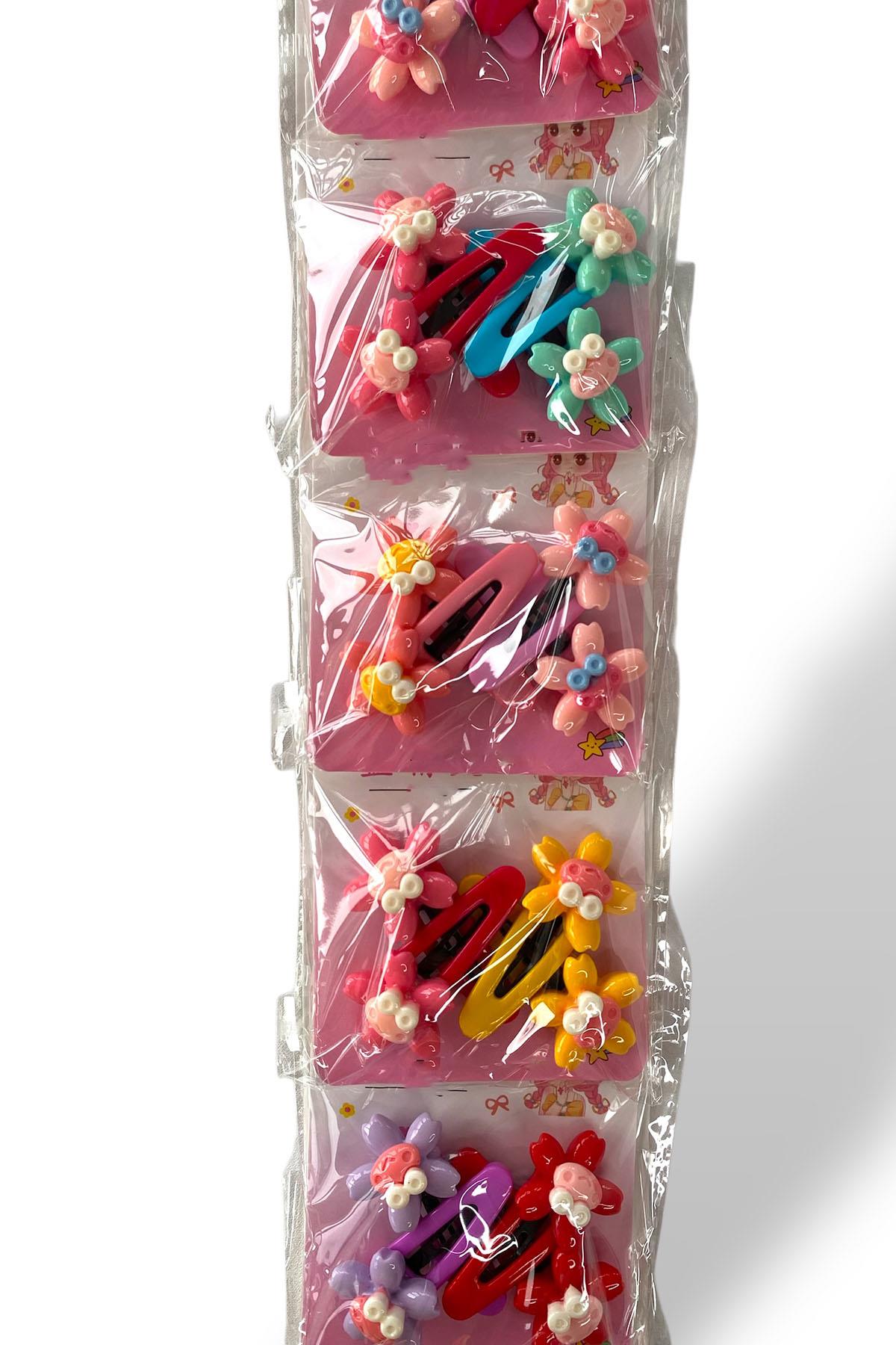 6lı Karışık Renk Karışık Figürlü Yan Toka Set 