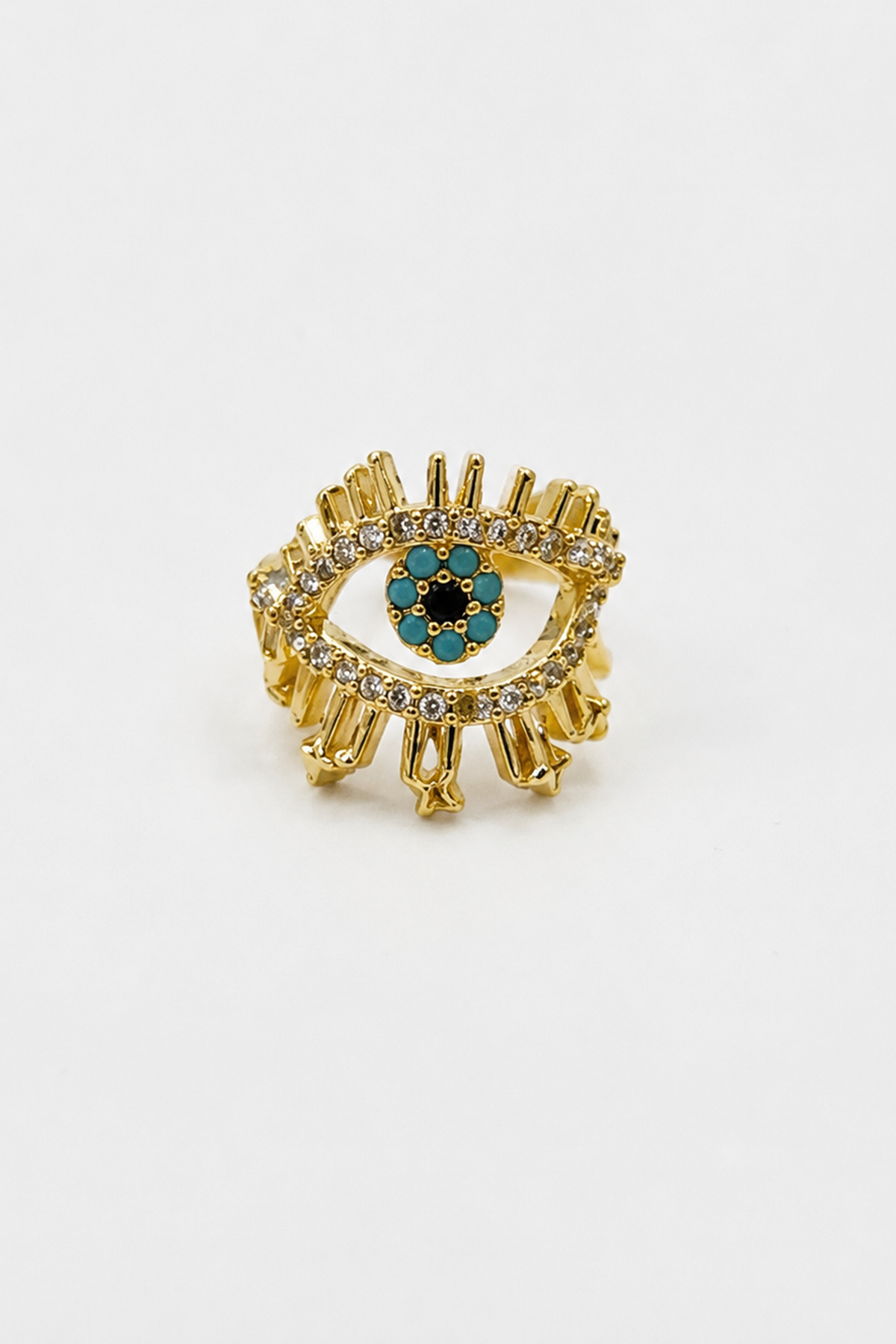 Altın   Renk Göz Figürlü  TX Ear Cuff (Tek)