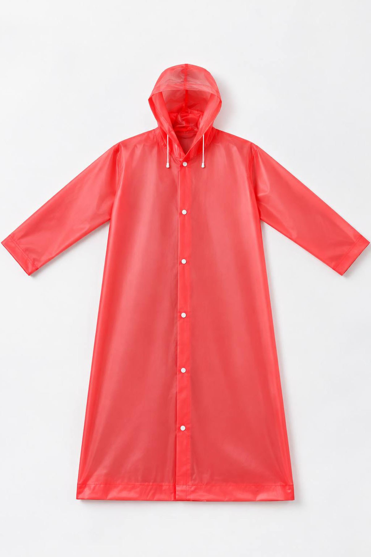 Nar Çiçeği Renk Kapüşonlu Unisex Yetişkin Yağmurluk