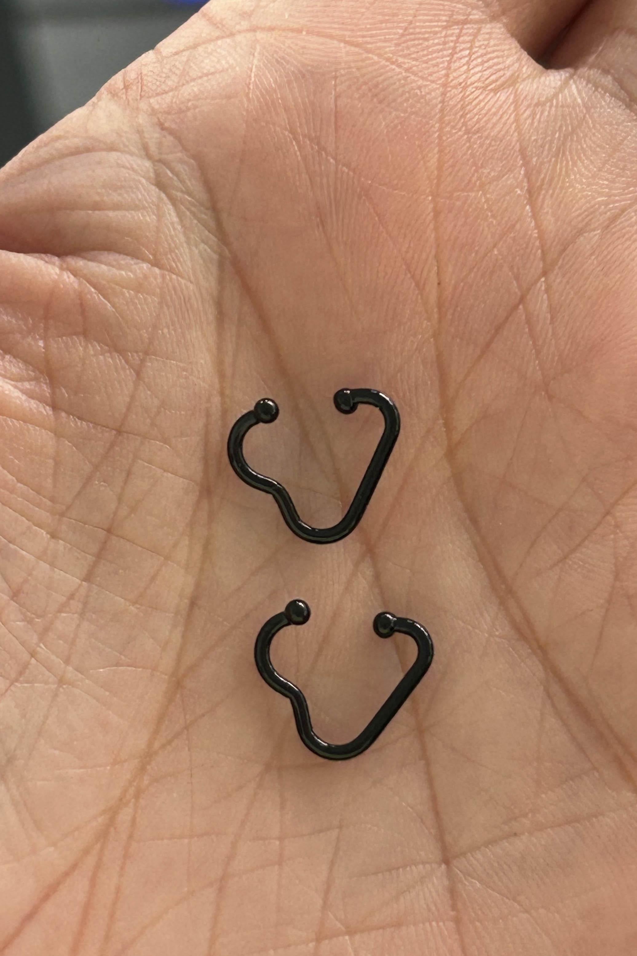 Siyah Renk Unisex Septum, Hızma, Küpe (Çift)