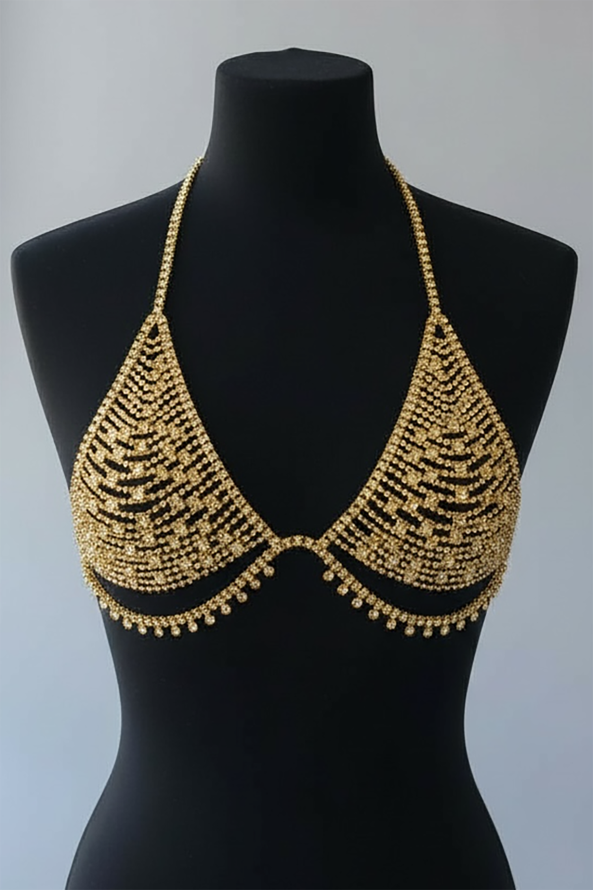 Altın Renk Taşlı Bikini Üstü /Bralet /Vücut Aksesuarı