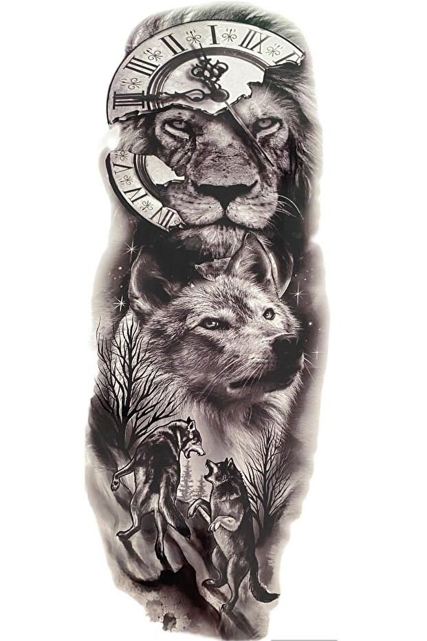 Kurt Saat Dövme Geçici Tattoo