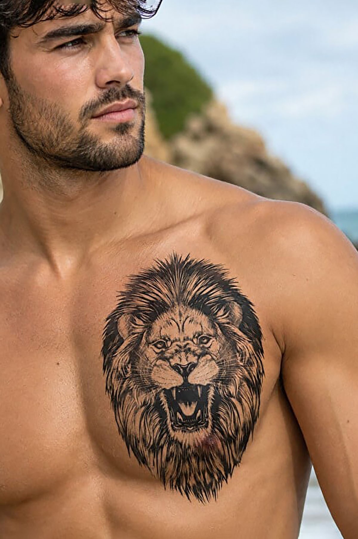Aslan Büyük Dövme Geçici Tattoo