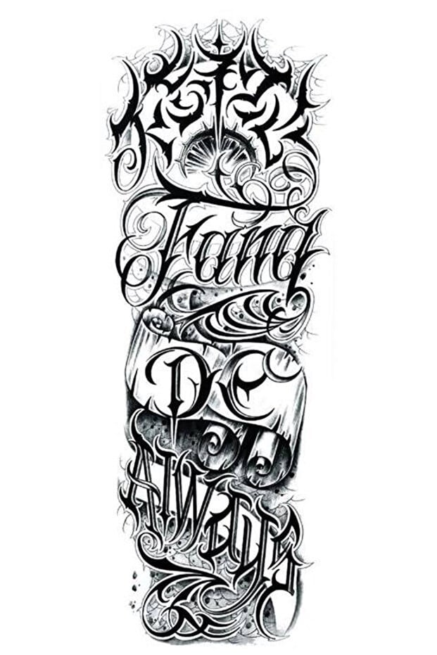 Yazılı Kol Dövme Geçici Tattoo