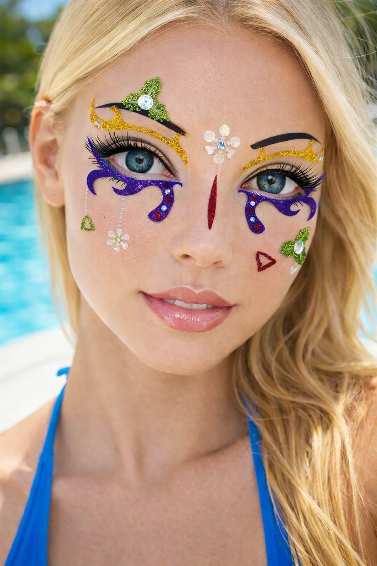 Yapışkanlı Yüz Stickeri  Dövme Tattoo