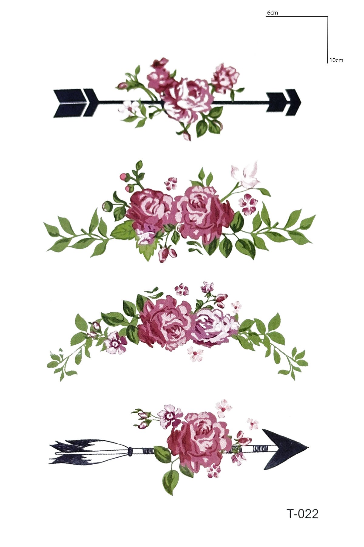 Ok ve Gül Mini Geçici Dövme Tattoo