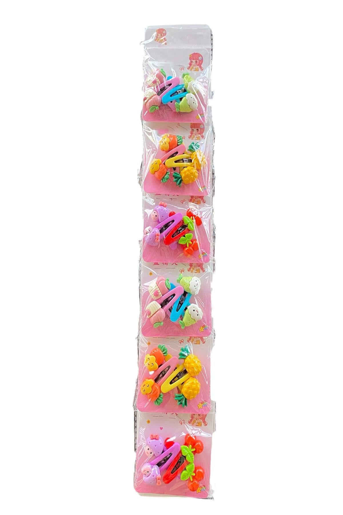 6lı Karışık Renk Karışık Figürlü Yan Toka Set 