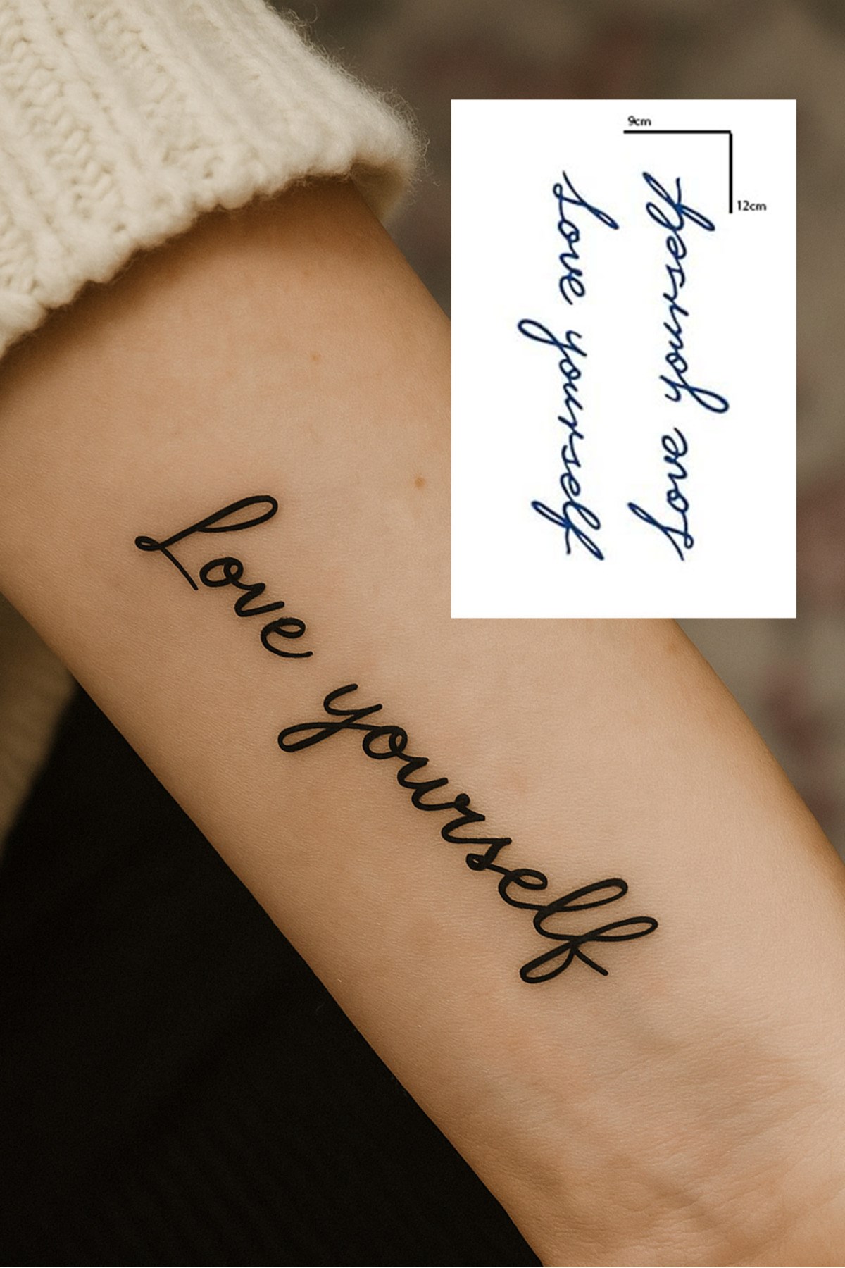 Yazılı Sonradan Kararan Yarı Kalıcı Geçici Dövme Tattoo