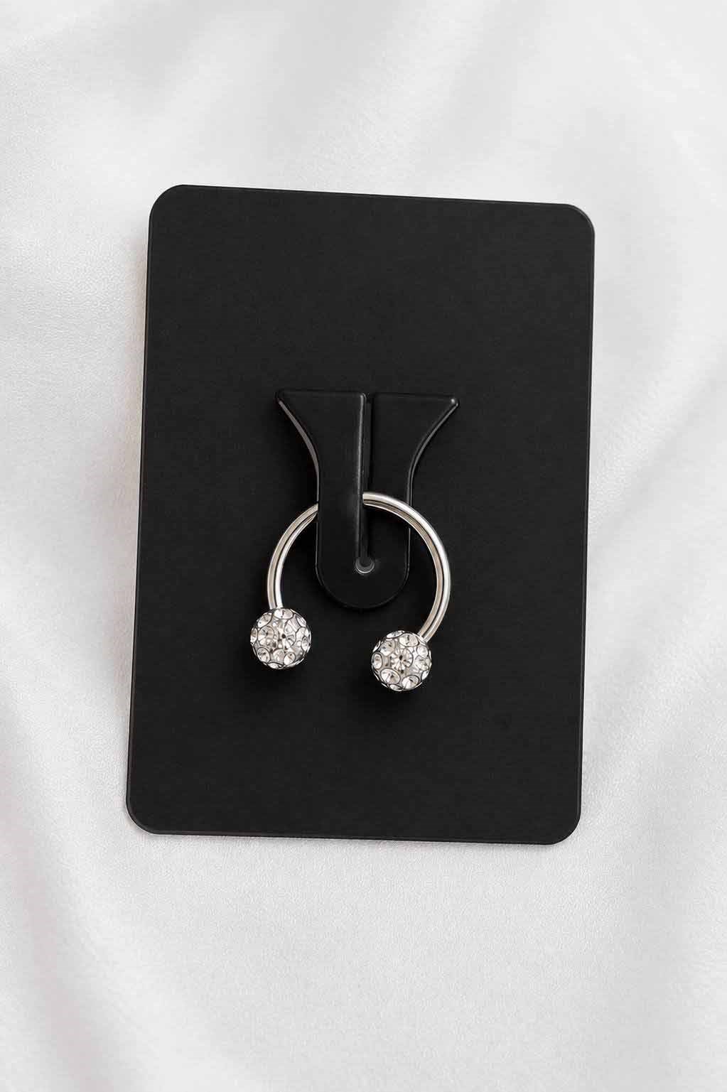Gümüş Renk Taşlı Cerrahi Çelik  Septum Piercing