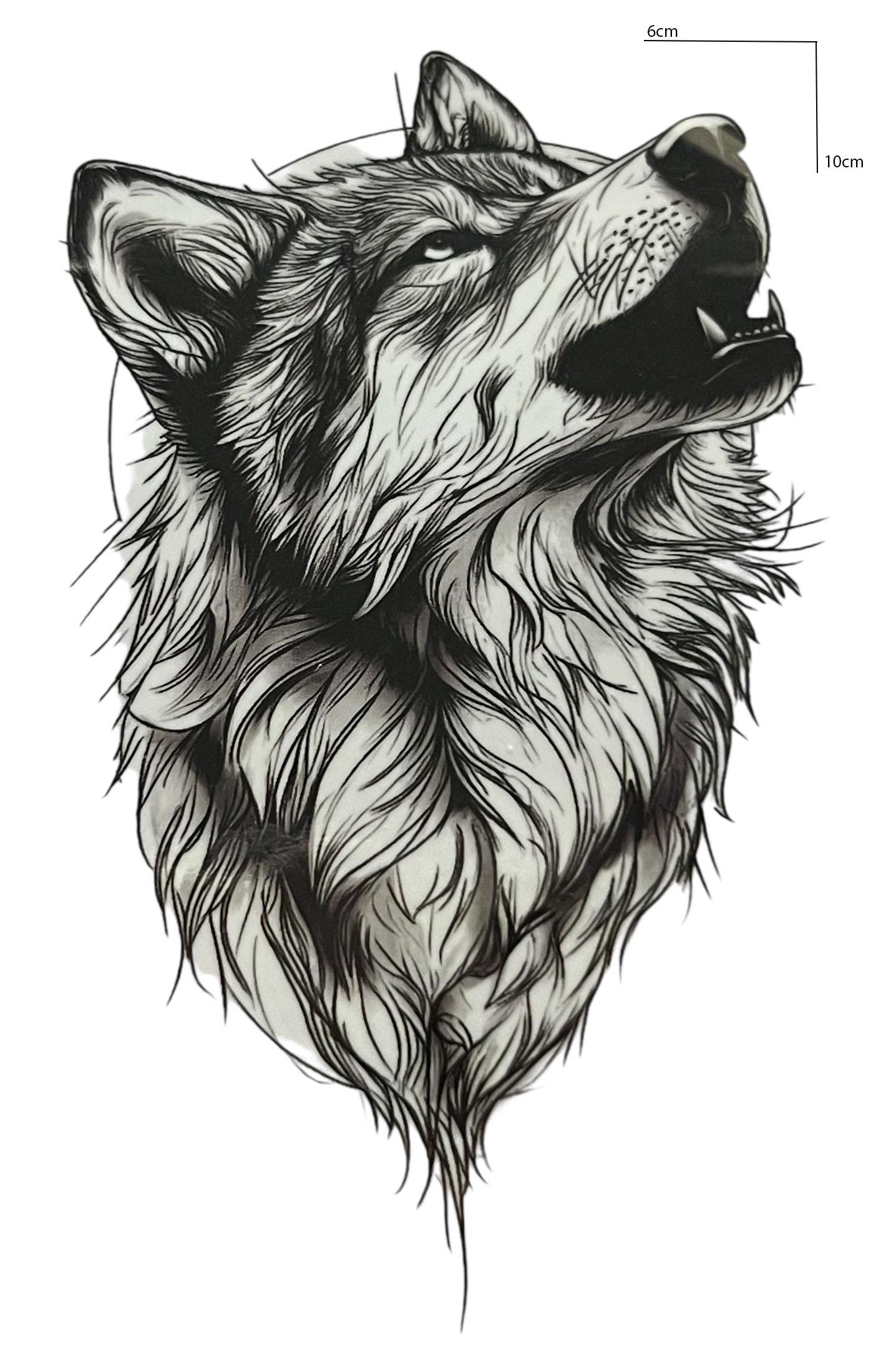 Geçici Kurt Figürlü Mini Dövme Tattoo